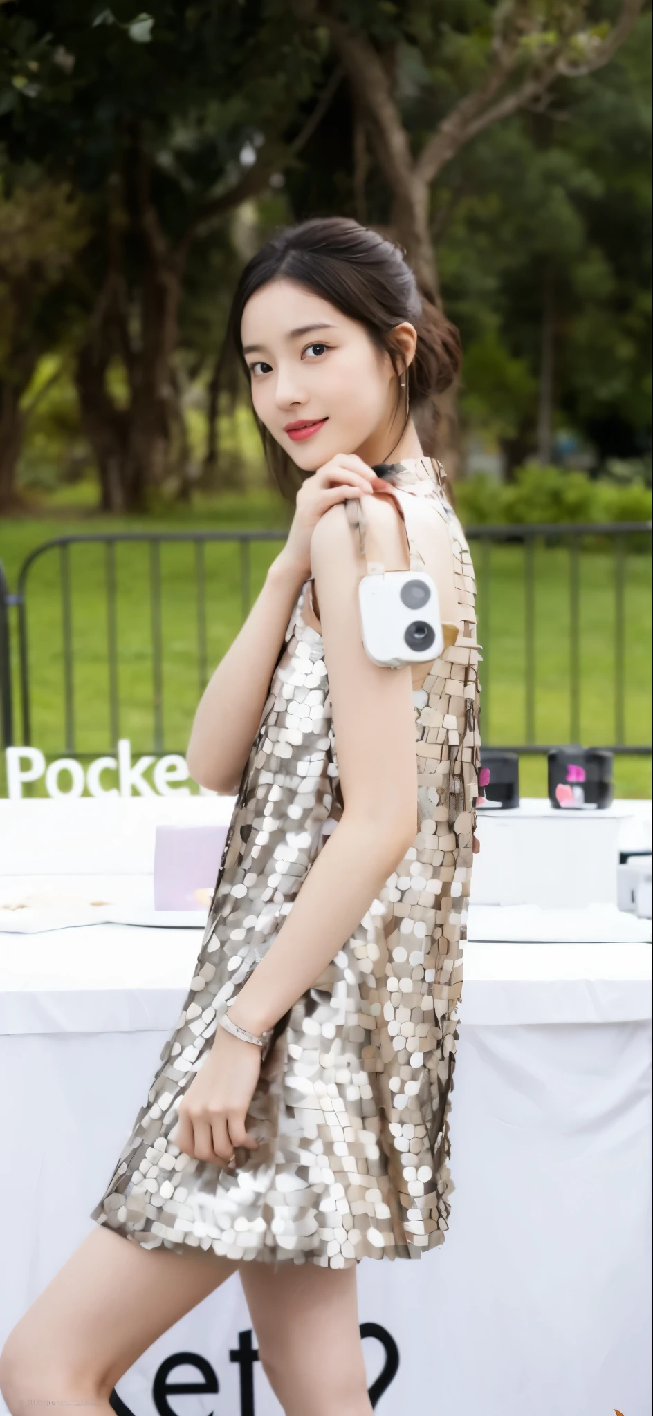 ((​Masterpiece, Top image quality, high resolution、alone、skin shiny))(on the table, best quality, actual, super detailed, meticulous, high resolution, 8k wallpaper),huge breasts， Close-up portrait of a beautiful woman, like, smiling, light brown messy hair, Perfect dynamic composition, 美丽meticulous的眼睛, Just like the cover of a fashion magazine, on campus，Gorgeous costumes，hot stamping clothing，One of them is wearing a pink tulle dress，long black hair、8-year-old girl wearing pink bow hairpin sitting on the ground holding balloons，The white buds do not exceed the knees，girl&#39;bedroom，pink girl&#39;Room decoration。