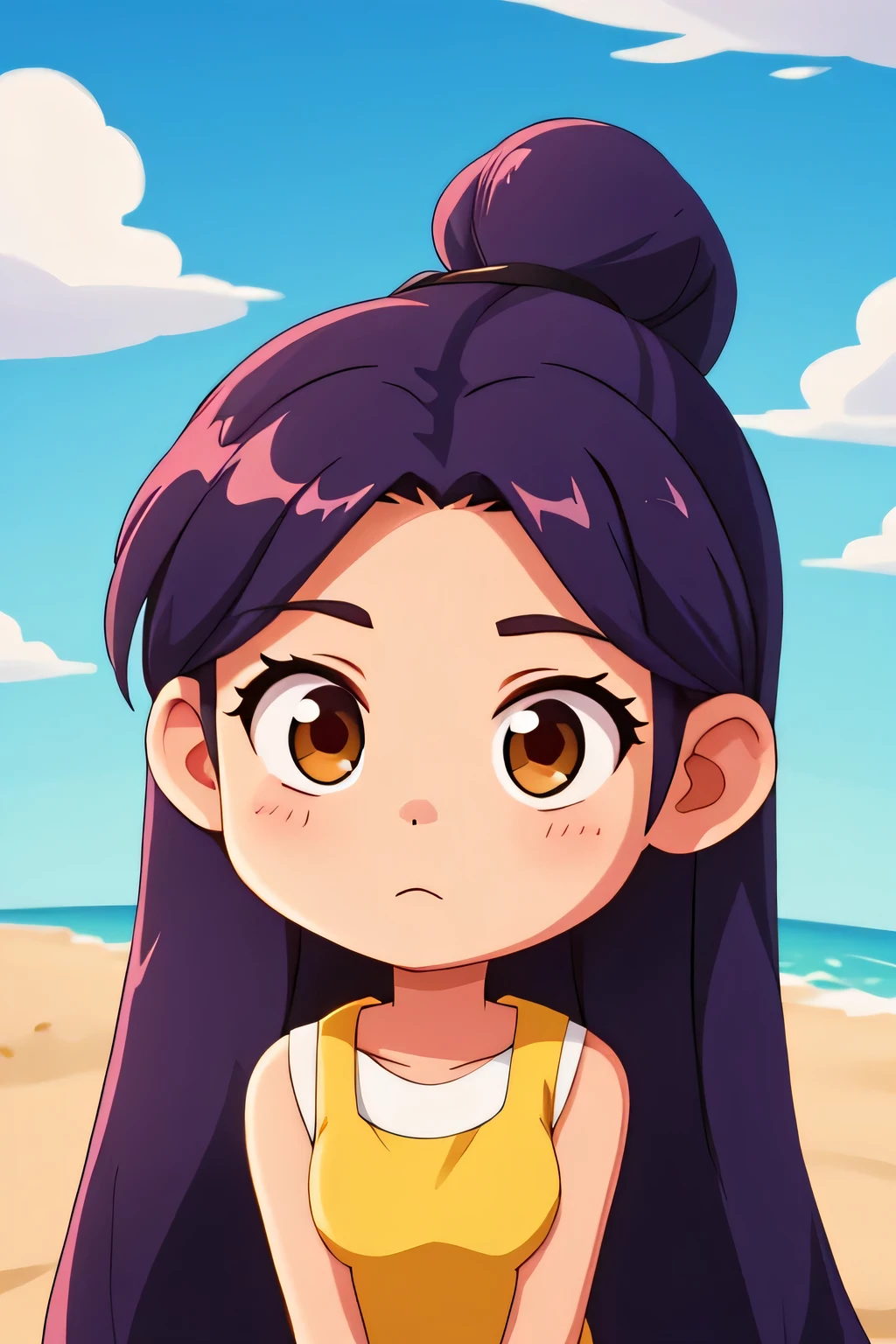  Long hair cartoon avatar