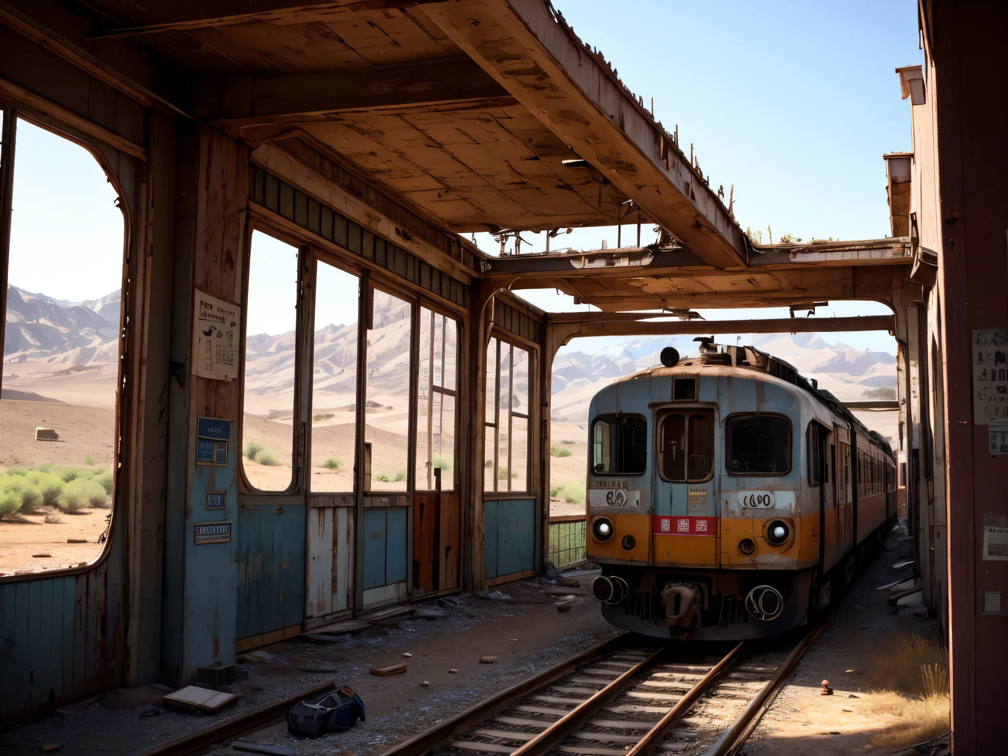 Abandoned train station in the American West，Abandoned railways，Abandoned railways站台