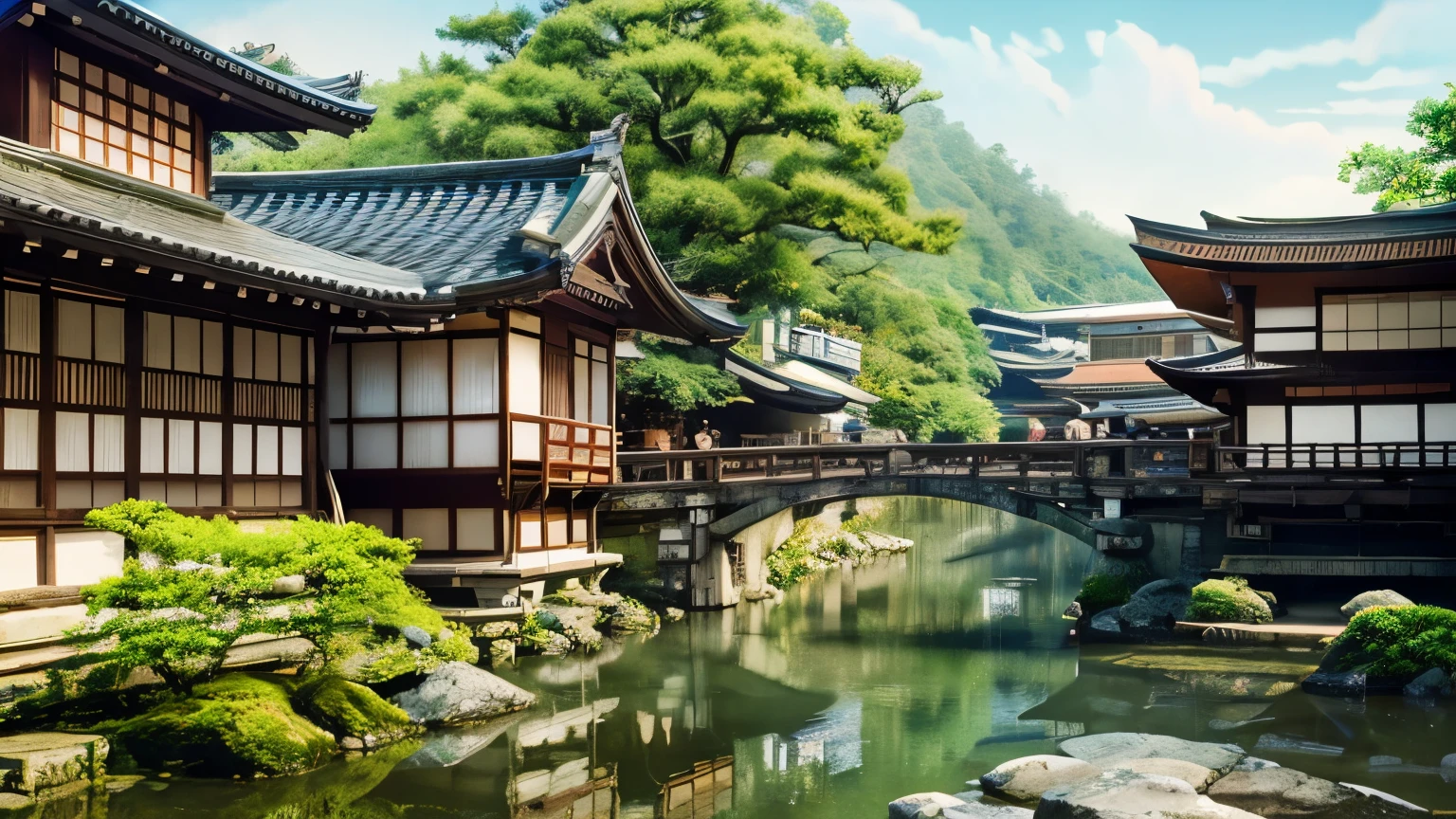 masterpiece,detail,landscape illustration:1.2,ruins,Kyoto in spring during the Taisho era,skyscrapers,it&#39;s raining,no human