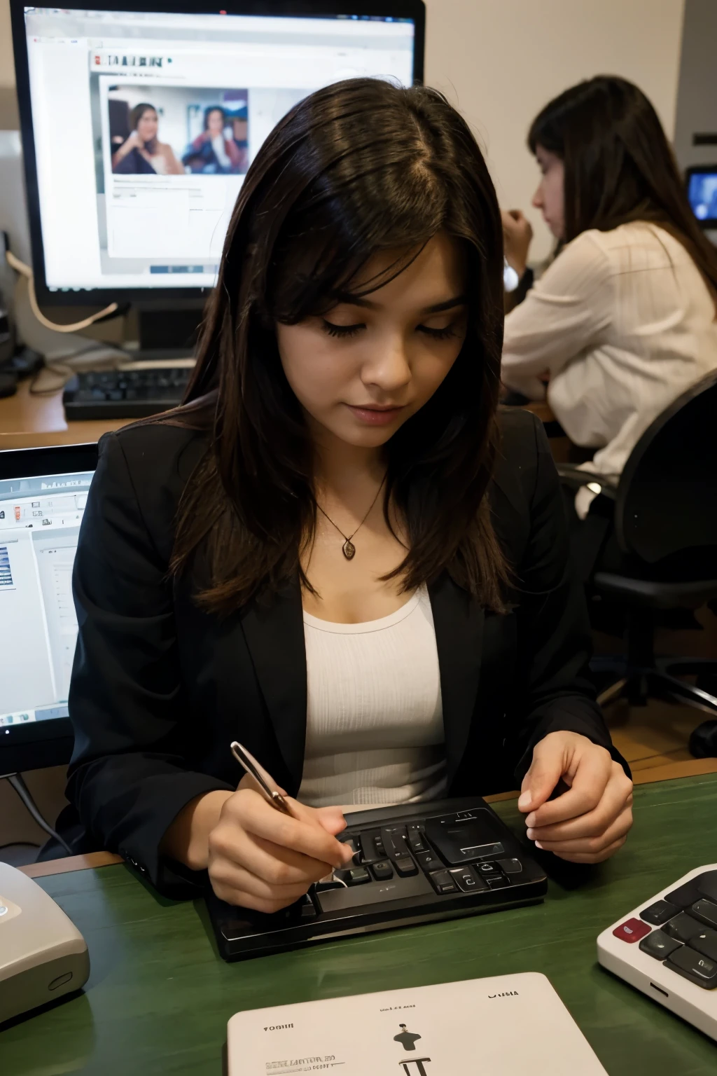 girl, computer, internet, social network, communication, money