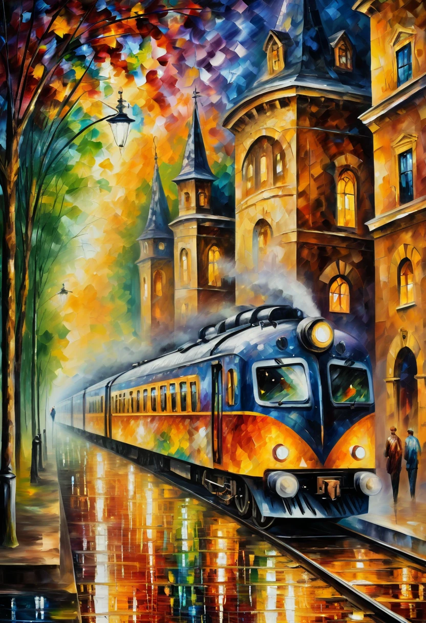 Train Station by Andy Kehoe, best quality, masterpiece, Representative work, official art, Professional, Ultra intricate detailed, 8k