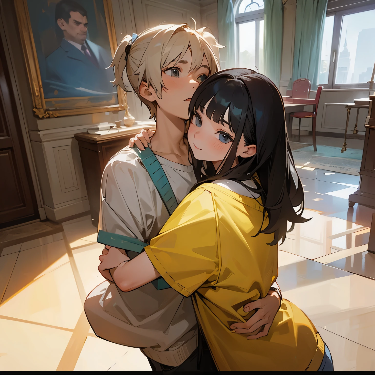 (Boy is sitting on mom's lap:1.2).The boy is 15 years old.Boy with a wide forehead. Having sex