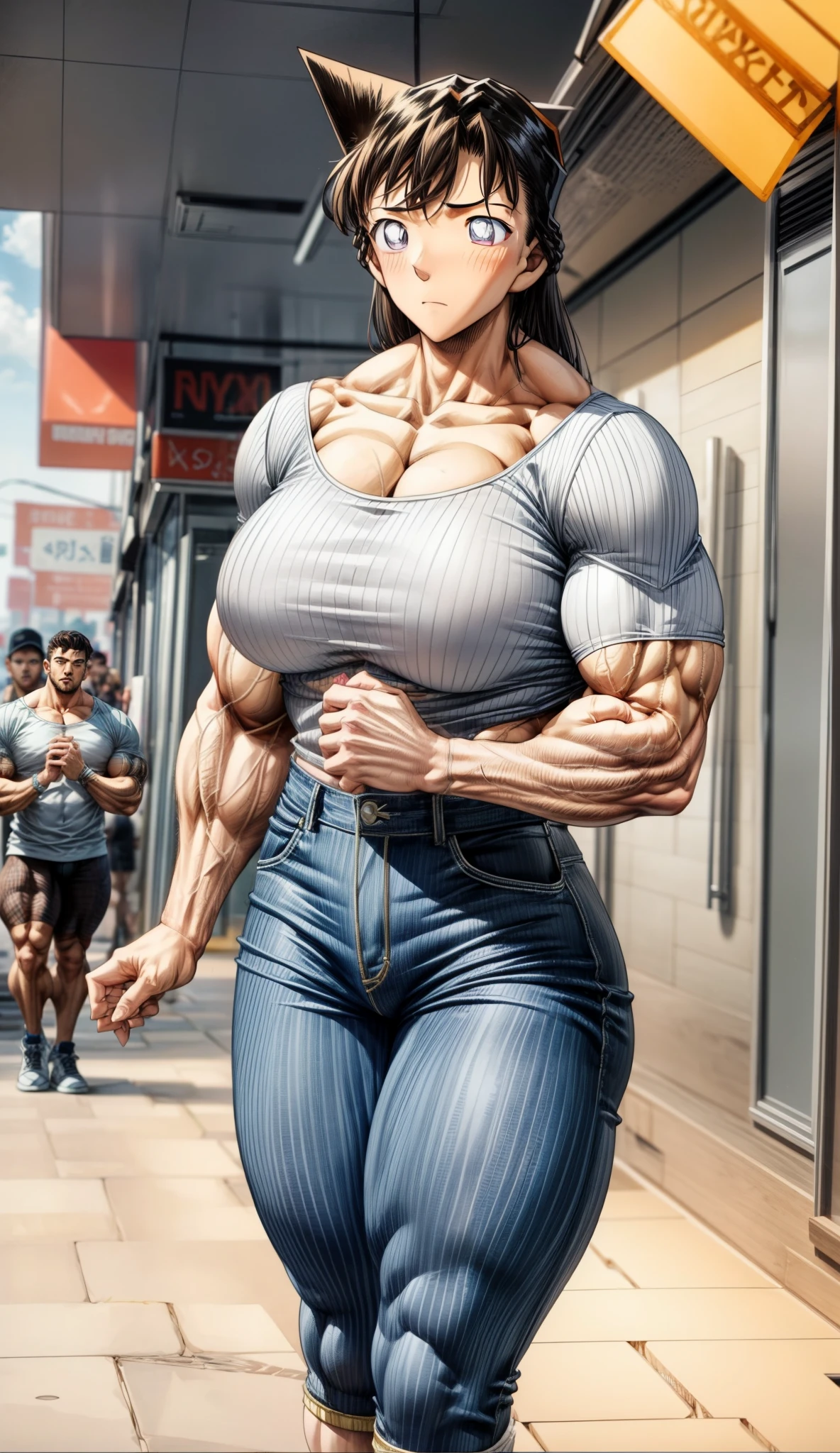 muscular thighs,muscular female,muscular,thick thighs,biceps,pecs,thick arm,(hyper muscle)