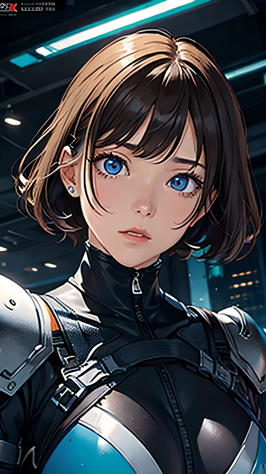 1girl,(((Highest quality、Masterpiece、Official Art、The best dynamic composition、Super detailed、Anime Style、cyber punk)))、profile、Face close-up、gas mask、Futuristic neon geometric background、