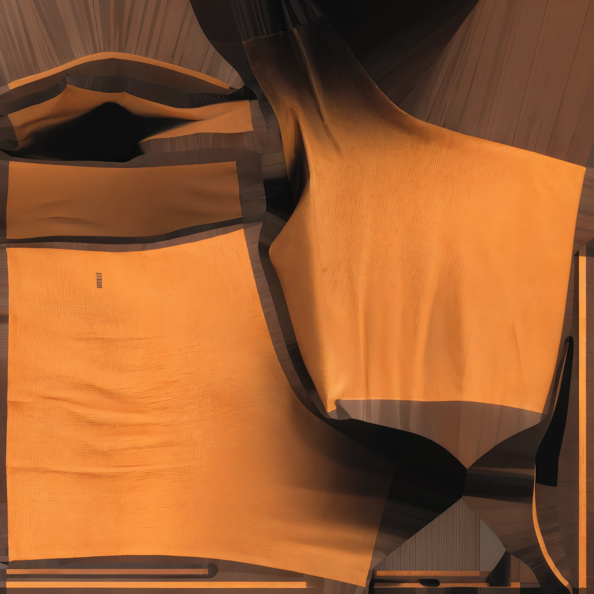 there is a yellow bag with a black handle and a brown bag, abstract cloth simulation, cloth simulation, the non-linear. pintura digital, ( ( generativo ) ), the brittle. pintura digital, inspired by Anna Füssli, digital art - no. 5, suave. pintura digital, ultra detalhe. pintura digital, gerado por computador, orange subsurface scattering