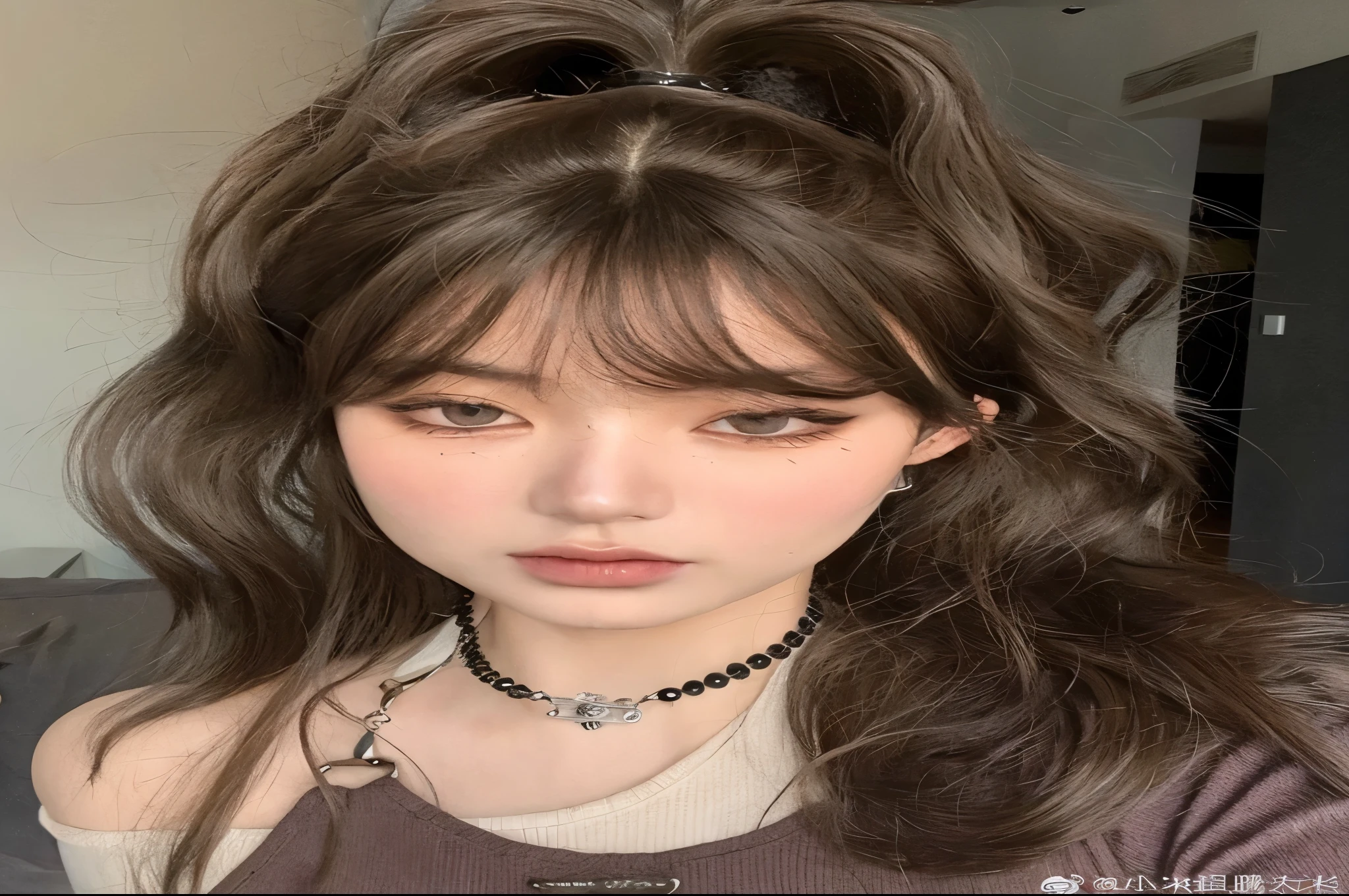 a close-up of a woman wearing a hat and a black jacket, cruel korean goth girl, ulzzang, ela tem cabelo preto com franja, belle delphine, xision wu, xintong chen, garota coreana, sui ishida com cabelo preto, with very thin lips, rosto de boneca de porcelana, com cabelos longos e olhos penetrantes, young pale and beautiful asian face, blackpink Lisa, blackpink Jennie