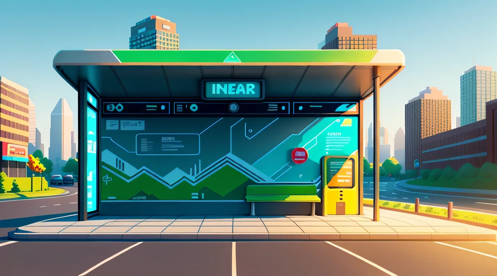 isometric style，120 degrees accurate，Poly Art，by the road，There is a bus stop，There are a lot of billboards, Three digital billboards in the middle, electronic signage, Super detailed，Super detailed，Super detailed，Super detailed，Super detailed，3D stylized scene