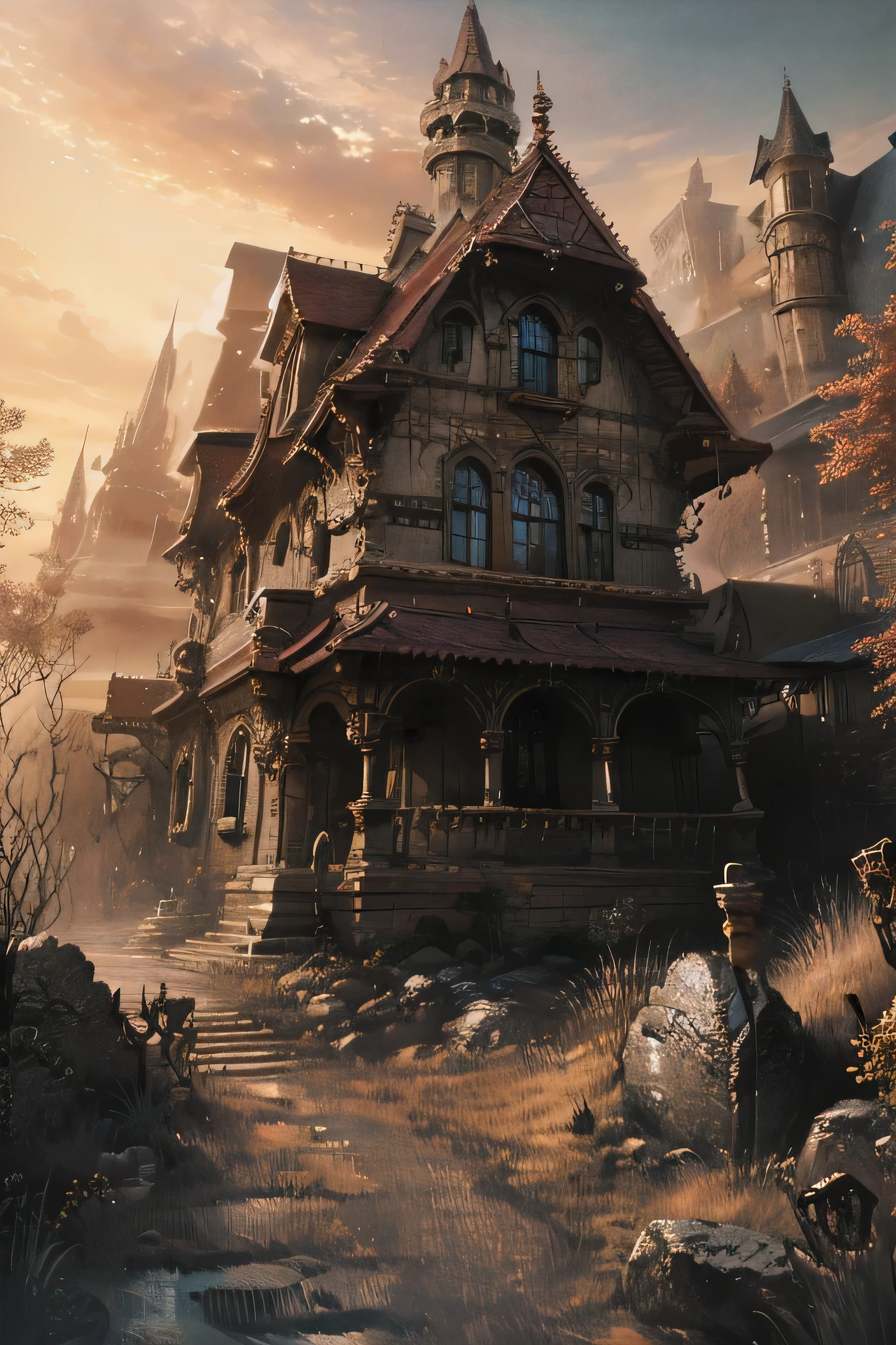 House , highest detailed masterpiece extremely colorful,more details