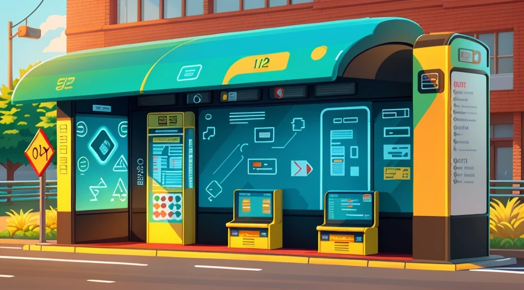 isometric style，120 degrees accurate，Poly Art，by the road，There is a bus stop，there are many cards, The three license plates in the middle, electronic signage, Super detailed，Super detailed，Super detailed，Super detailed，Super detailed，3D stylized scene