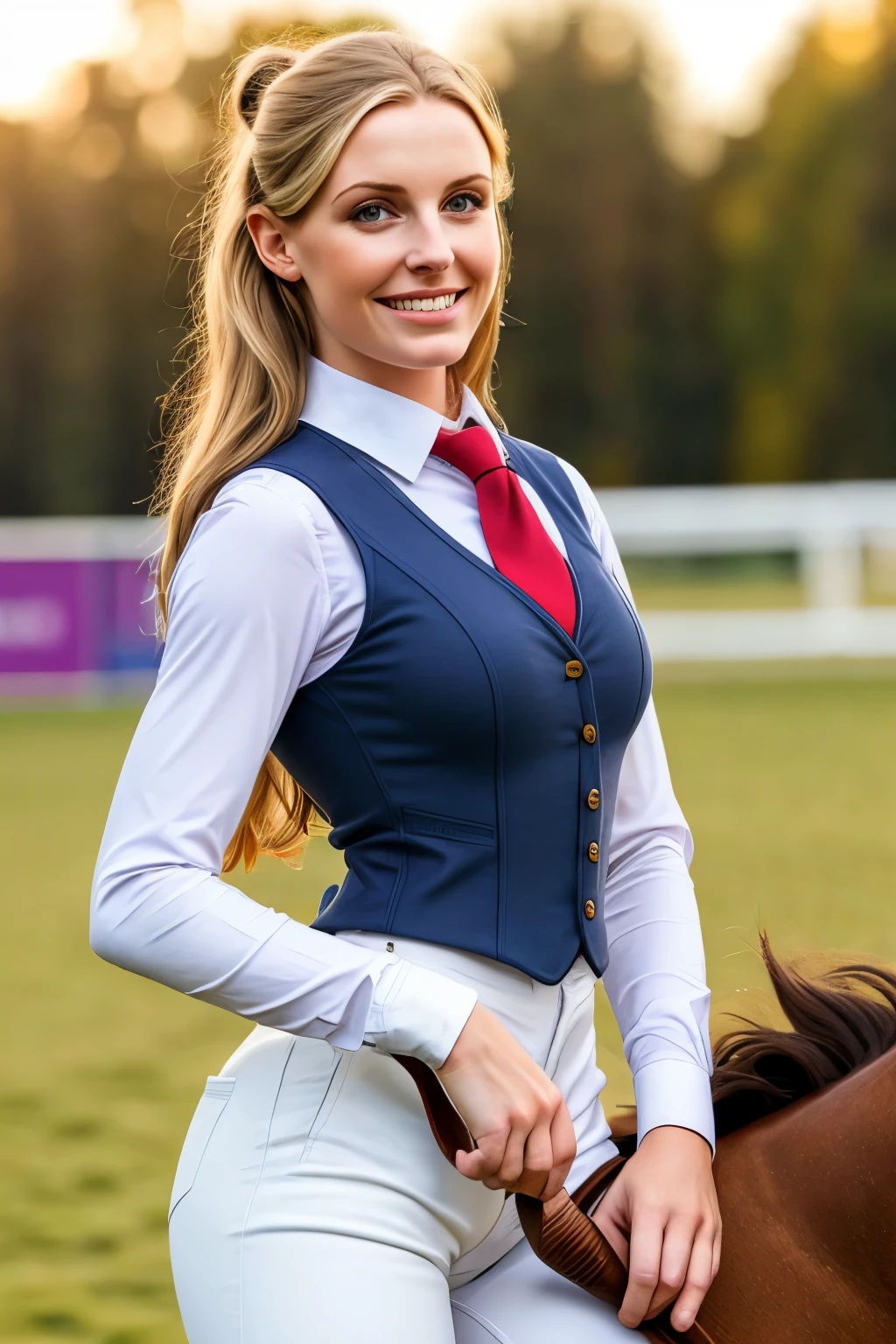 Young lady in equestrian outfit