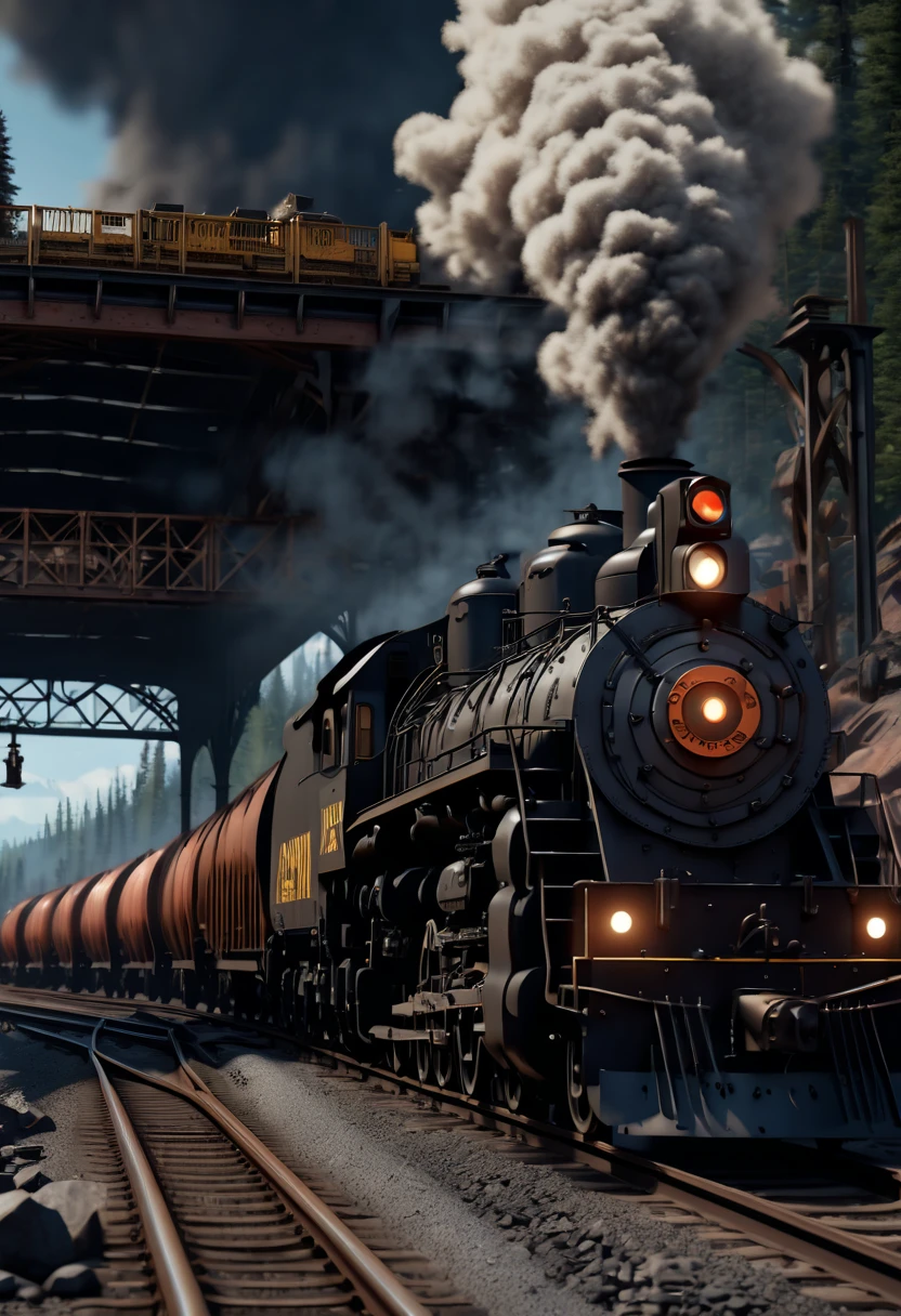 Train Station, American Wilderness, desert, cactus, (best quality, masterpiece, Representative work, official art, Professional, Ultra intricate detailed, 8k:1.3)