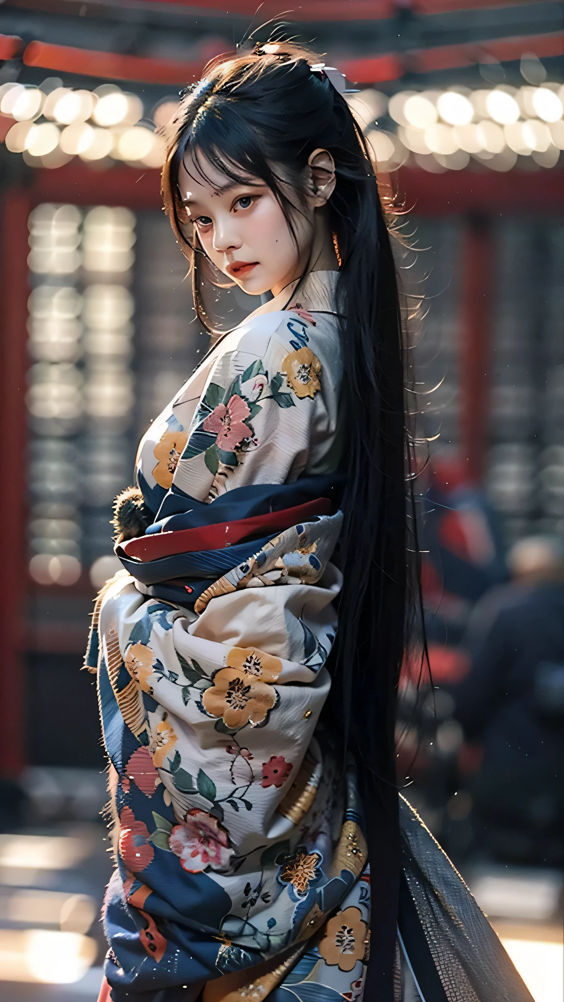 ((Best quality)), ((masterpiece)), (highly detailed), (ultra high resolution), 3D, beautiful, Chief Gangster woman with long black hair, wearing sexy kimono, close up, tatto in the body, looking at viewers, 8K, realistic, ultra masterpiece, dinamic style, dinamic pose, dinamic atmostfer, dinamic camera