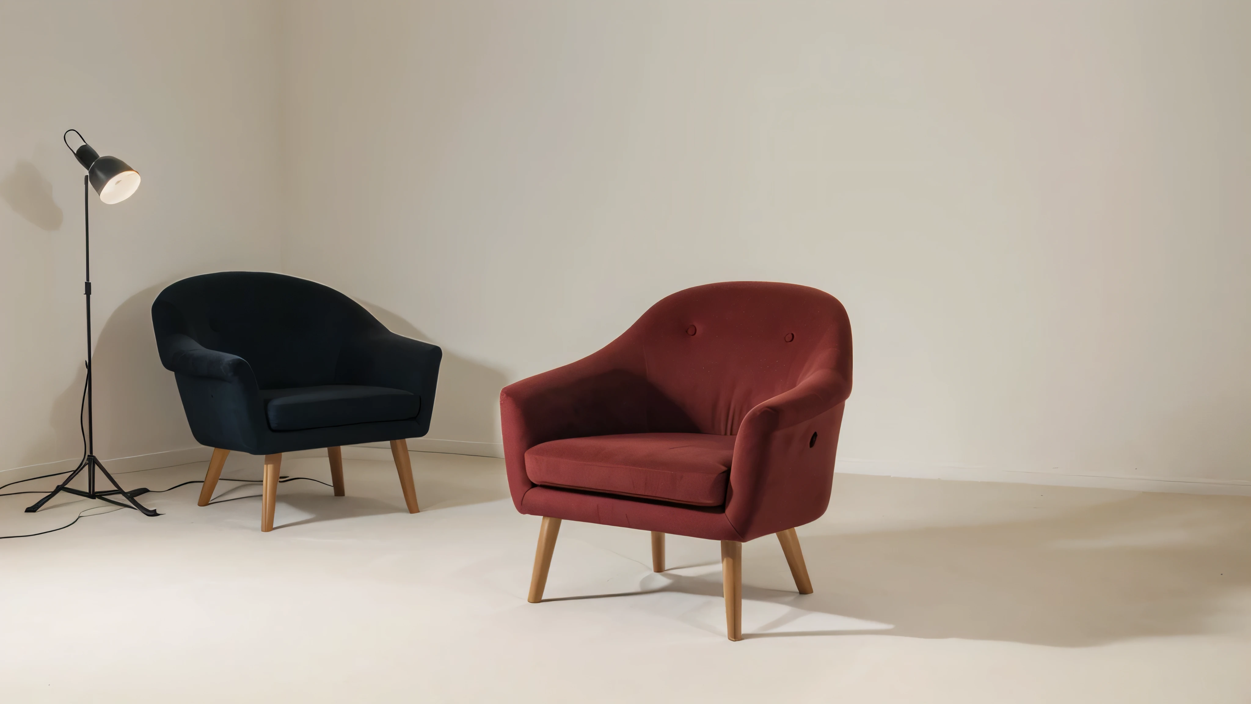 red chair, white background