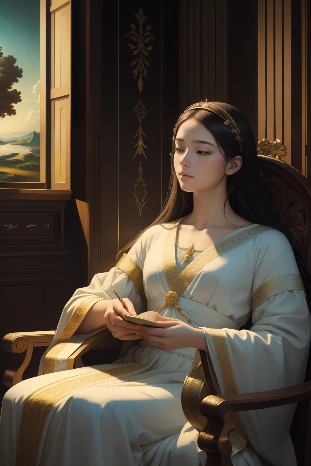 A serene and divine portrait of a peaceful scene,
A Godly silhouette, radiating grace and tranquility,
A spiritual masterpiece, reminiscent of Sistine Chapel's divine perfection,
Creation of faith and justification,
Revealing the image of God's mercy and love,
By the hand of Michelangelo or Raphael,
In high definition and vivid colors,
A realistic depiction of a transcendent moment,
Ethereal atmosphere of harmonious resolution,
Consistent with the sacred texts,
A sublime combination of realism and surrealism,
Defined by intricate details and seamless brushstrokes,
A