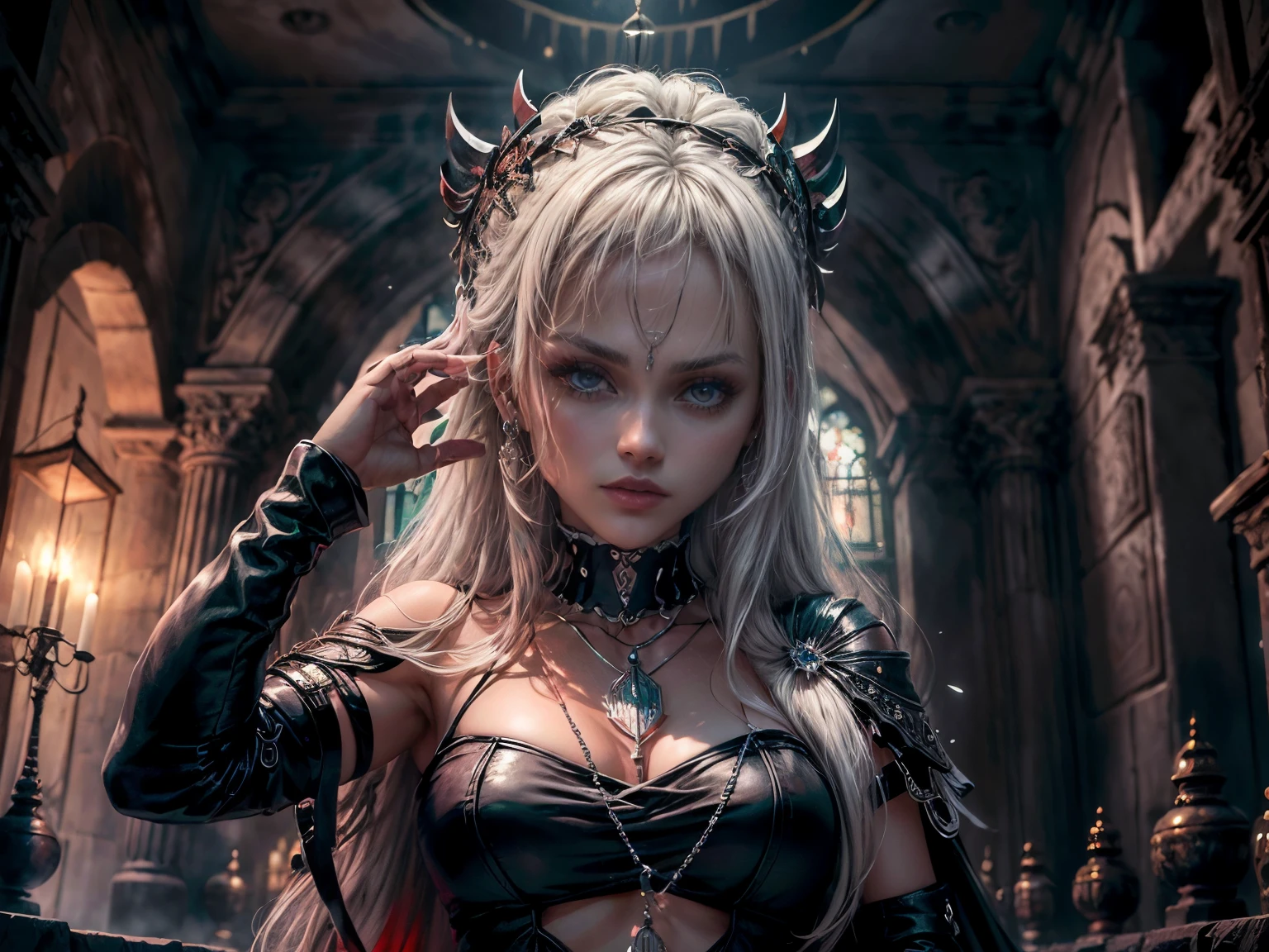 (RAW shooting:1.5, realistic:1.5, dark fantasy:1.5, 8K), (highest quality, masterpiece, ultra high resolution), Desolate demon world, ((perfect dynamic composition:1.7, Detailed tattoos on the whole body:1.6, wears elaborate jewelry:1.6)), Highly detailed skin and facial textures:1.3, Detail of limbs, (Cute sexy succubus demon with big wings:1.3, beautiful and aesthetic:1.3), prisoner of war, slave, Horn, Fair skin, open your legs, chaos, darkness, (Correctly wear heavily torn clothes off-shoulder:1.3), Huge breasts that are about to burst, Do not show areola, big chest gap, (The expression on your face when you feel intense caress, Facial expression when feeling pleasure, A look drowning in pleasure, Are crying), beautiful blue eyes, Eyes that feel beautiful eros, sexy face, blush, (Too erotic and cute:0.9, Bewitching:0.9), ((torture:1.5, Lots of chains:1.6, countless chains tangled in clothes:1.6, chain the right arm:1.5, chain the left arm:1.5, Bind the right leg with shackles and chains:1.5, Bind the left leg with shackles and chains:1.5)), (((An incomprehensible amount of liquid flows throughout the body:1.5))), super long blonde curly hair, View from the knee up