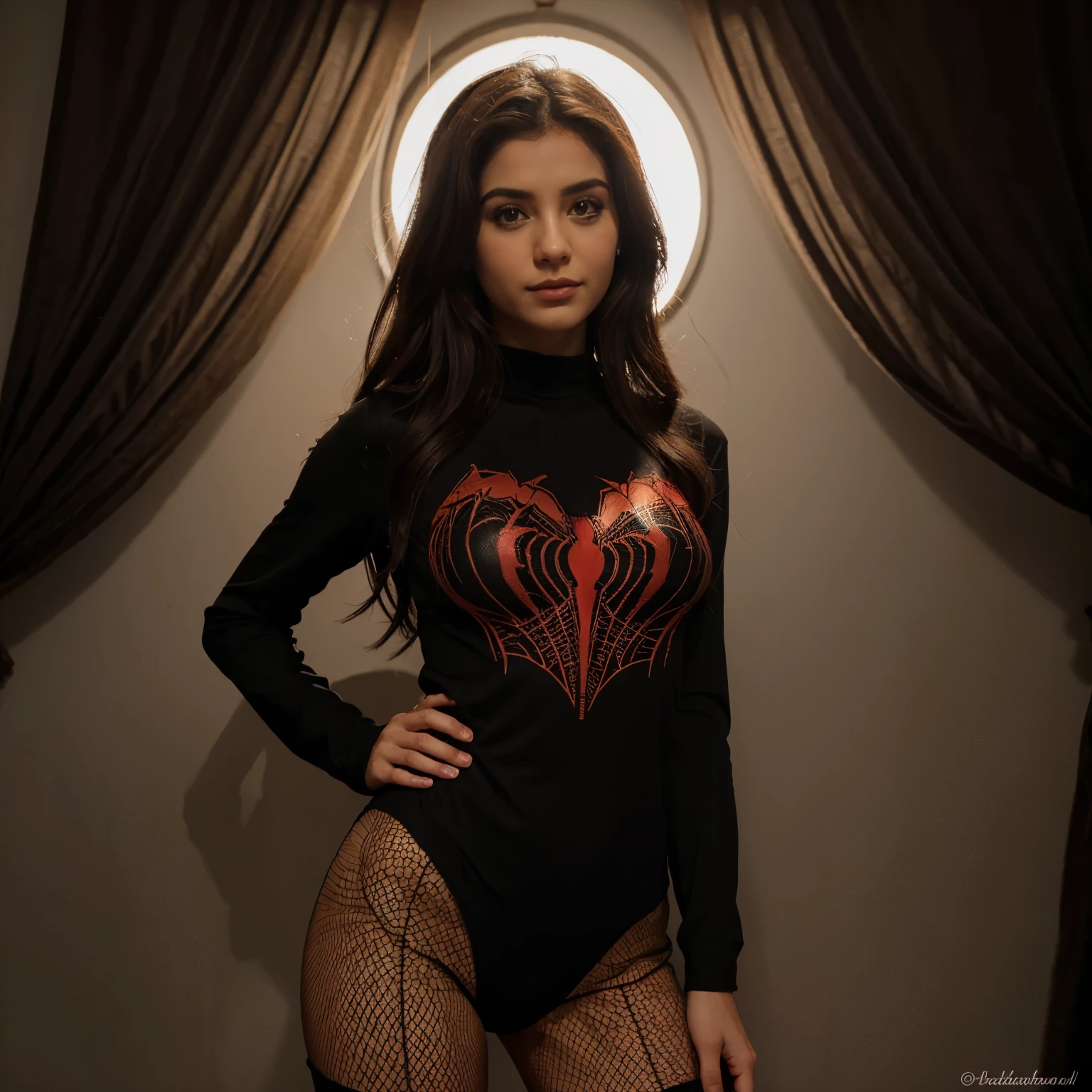 Garota com roupa do homem aranha