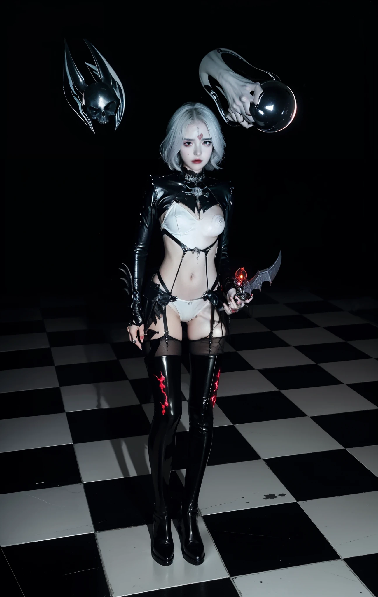 beautifully，box full of swords images,wing, succubus theme，fallen angel，Excellent，scary，secret horror，tentacle，have eyes，uncanny valley effect，little beast blood moon，skull skeleton，vampire，Hellfire，female devil，Swarovski crystals，vampire公主，Dark Armor