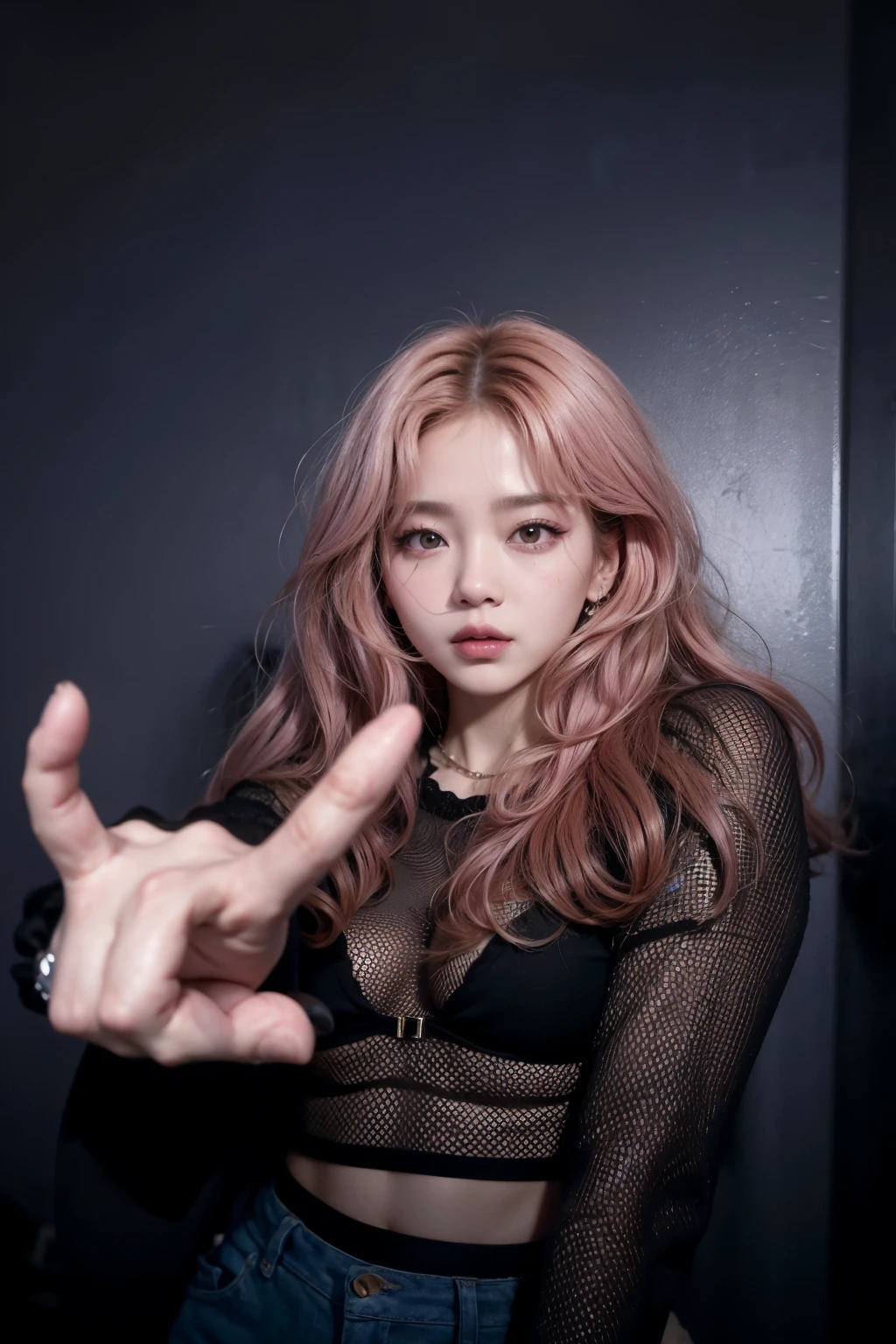 un primer plano de una persona con cabello rosado y un top negro, portrait of jossi de blackpink, sun yunjoo, parque roseanne de blackpink, jossi de blackpink, cl, Lalisa Manoban de Blackpink, Lalisa Manobal, Korean idol woman portrait, kim taejin, heonhwa choe, jaeyeon nam