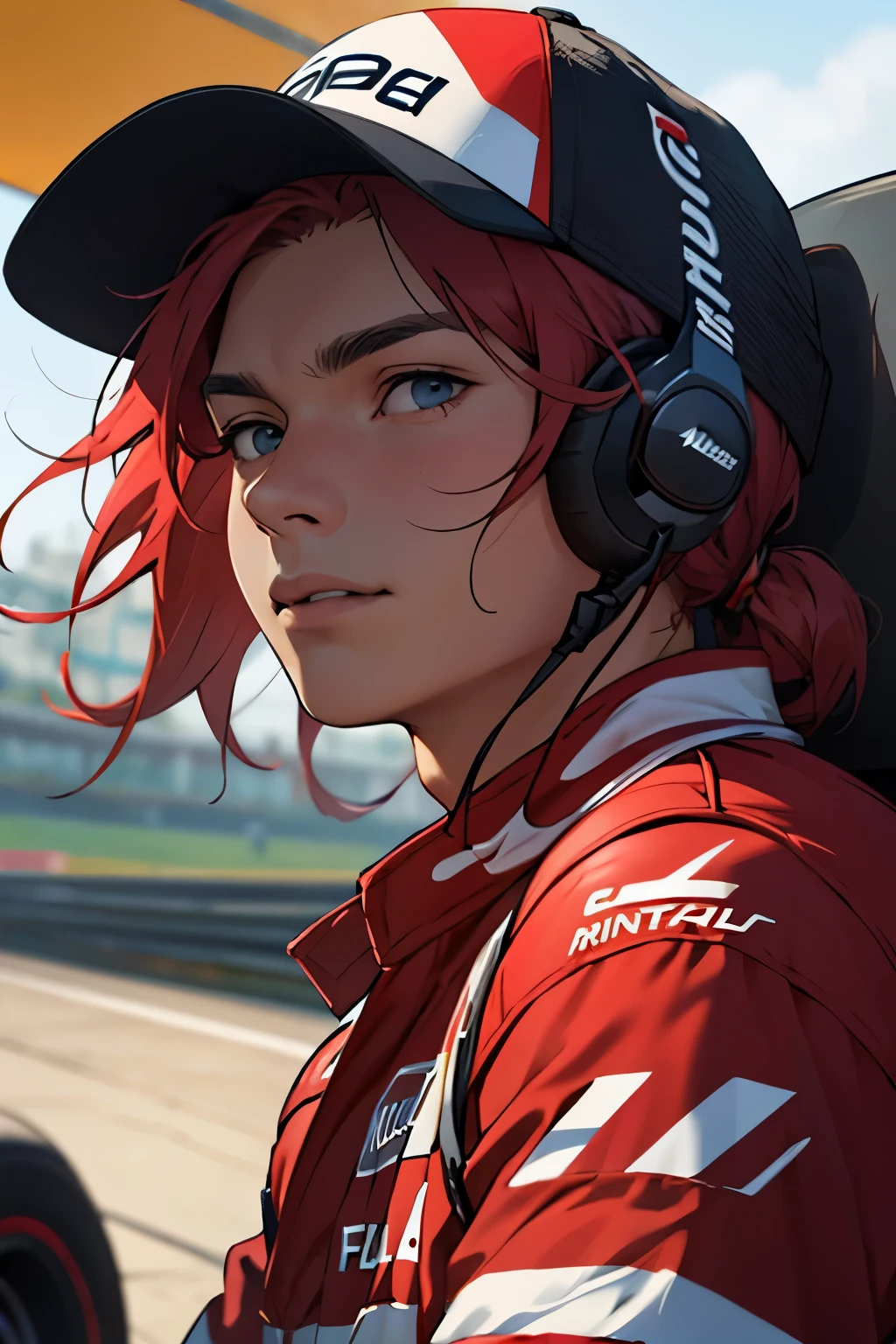 f1 driver red shirt
((best quality)), ((masterpiece)), (detailed), perfect face,