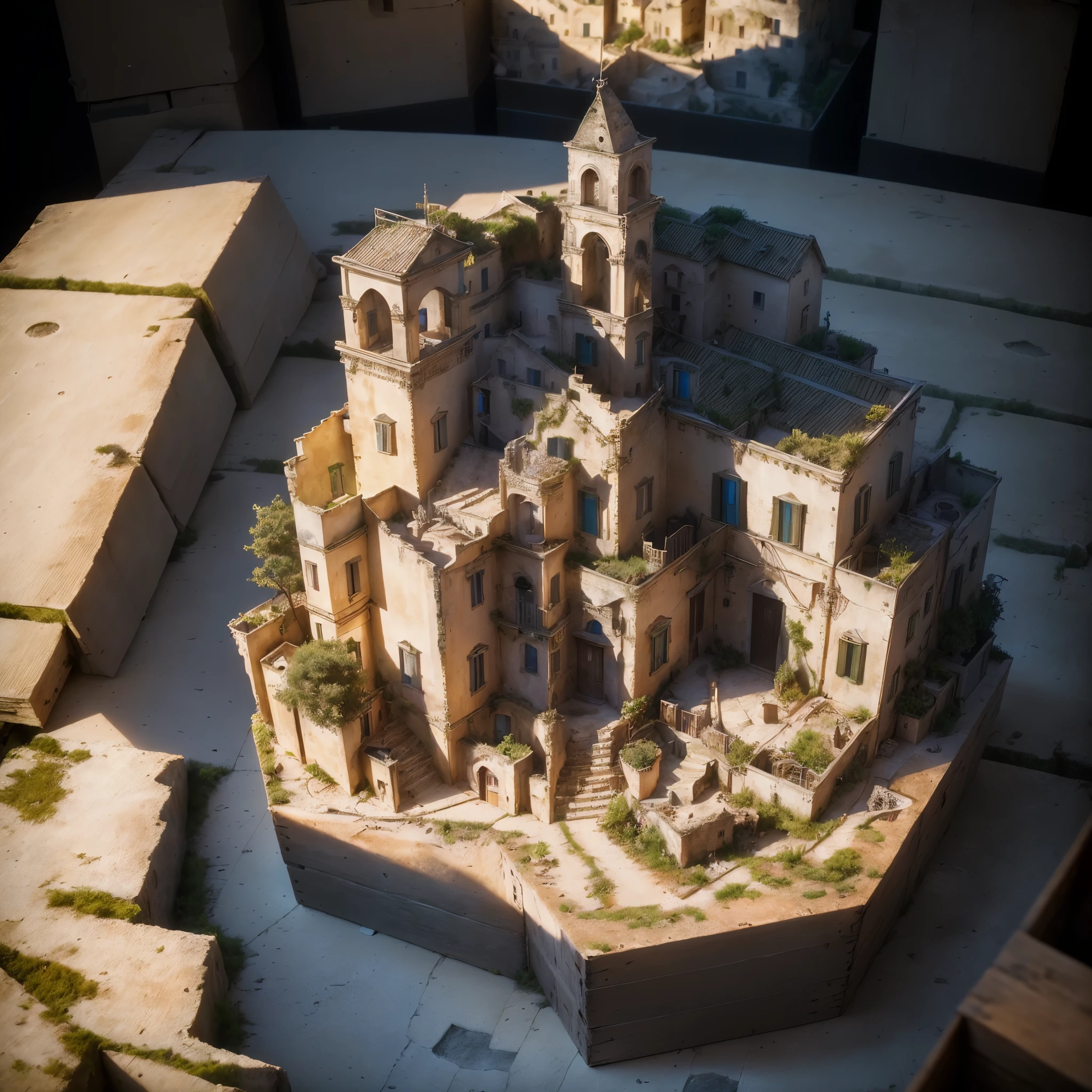 3598年Matera realistic model, (bifurcation, original photo, best quality, masterpiece:1.4),SteampunkCyberpunk6820 Matera City,(CyberpunkMatera light:1.3), Matera (related to land),(in a small nature box:1.3),Isometric, small nature, landscape on foundation,landscape,