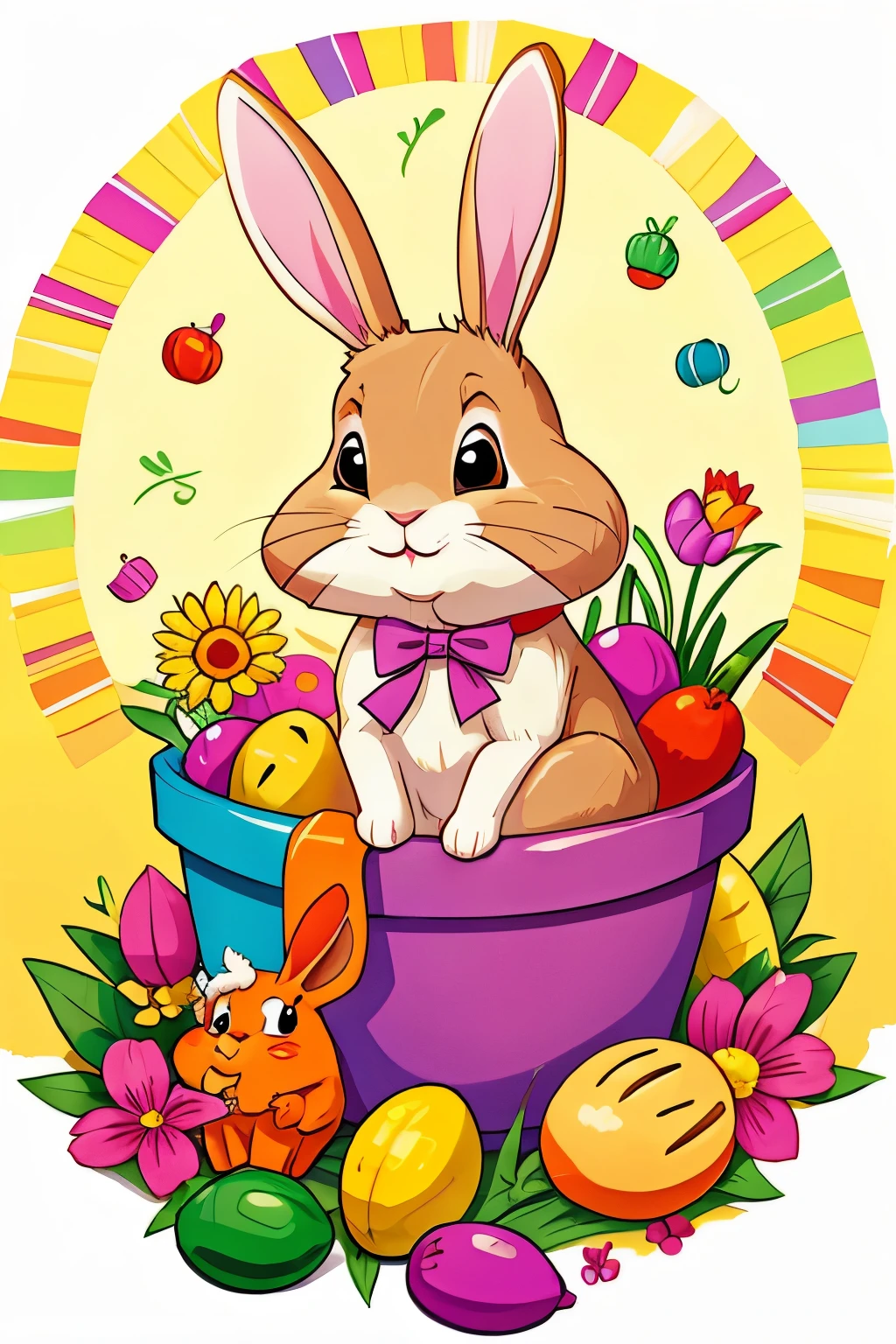 coloring book, Happy pascua. Rabbit