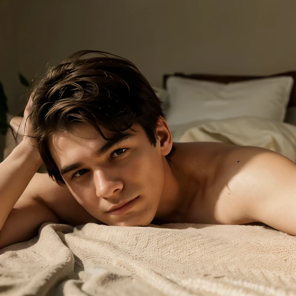 A real 19 year old boy lying down where I just looked at his face lying down
