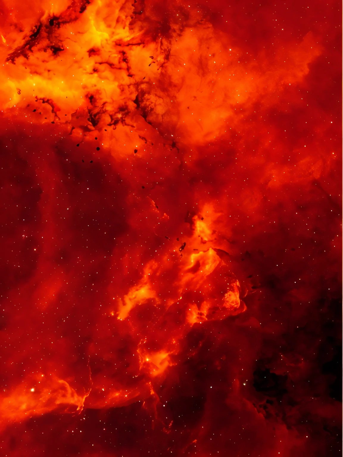 imagem arafada de um campo de estrelas vermelhas com fundo preto, red nebula, the sky is a nebula on fire, in a nebula, vast nebula, dramatic sunset nebula, in a cosmic nebula background, poeira espessa e tons vermelhos, dramatic powerful nebula, nebulosa explodindo, nebulosa ao fundo, nebulosa explodindoe, Nebulosa espacial no fundo, linda nebulosa nasce