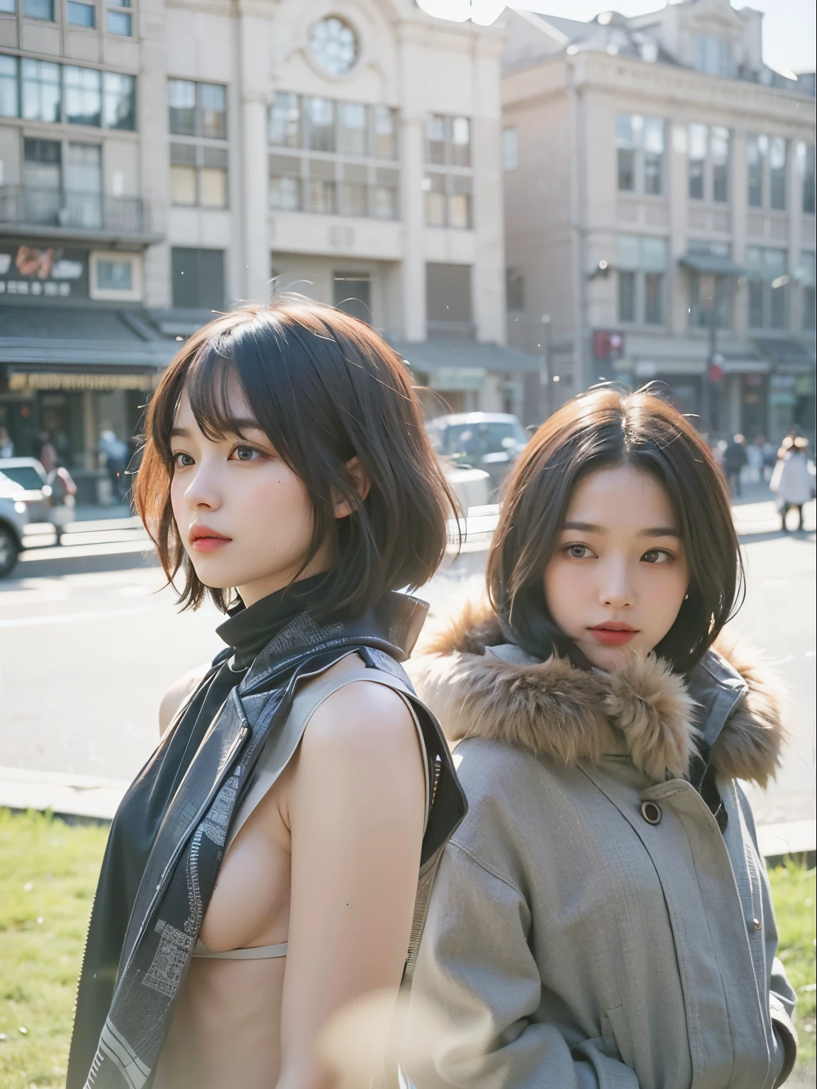 (Best quality, 8k, 32k, Masterpiece, UHD:1.2) "Generate a captivating artwork featuring a young Japanese girl model with short, sleek black hair styled in a chic bob haircut. Envision her bathed in dramatic cinematic lighting, creating an atmosphere of allure and mystery. Emphasize a romantic aesthetic vibe, showcasing the model in a poised and elegant pose that evokes a sense of intimacy and sophistication. Utilize warm and soft tones to enhance the romantic ambiance, and consider incorporating elements like flowing fabrics or flowers to add a touch of ethereal beauty. Capture the essence of romance and beauty through the model's expression, the play of light and shadows, and the overall aesthetic, creating a visually compelling and emotionally resonant piece." (perfect eyes), flawless skin, flawless face, cinematic, tight body, ((well-proportion female hands)), ((female hands with five digits)) ((Body is well proportioned)), ((chic bob haircut)),