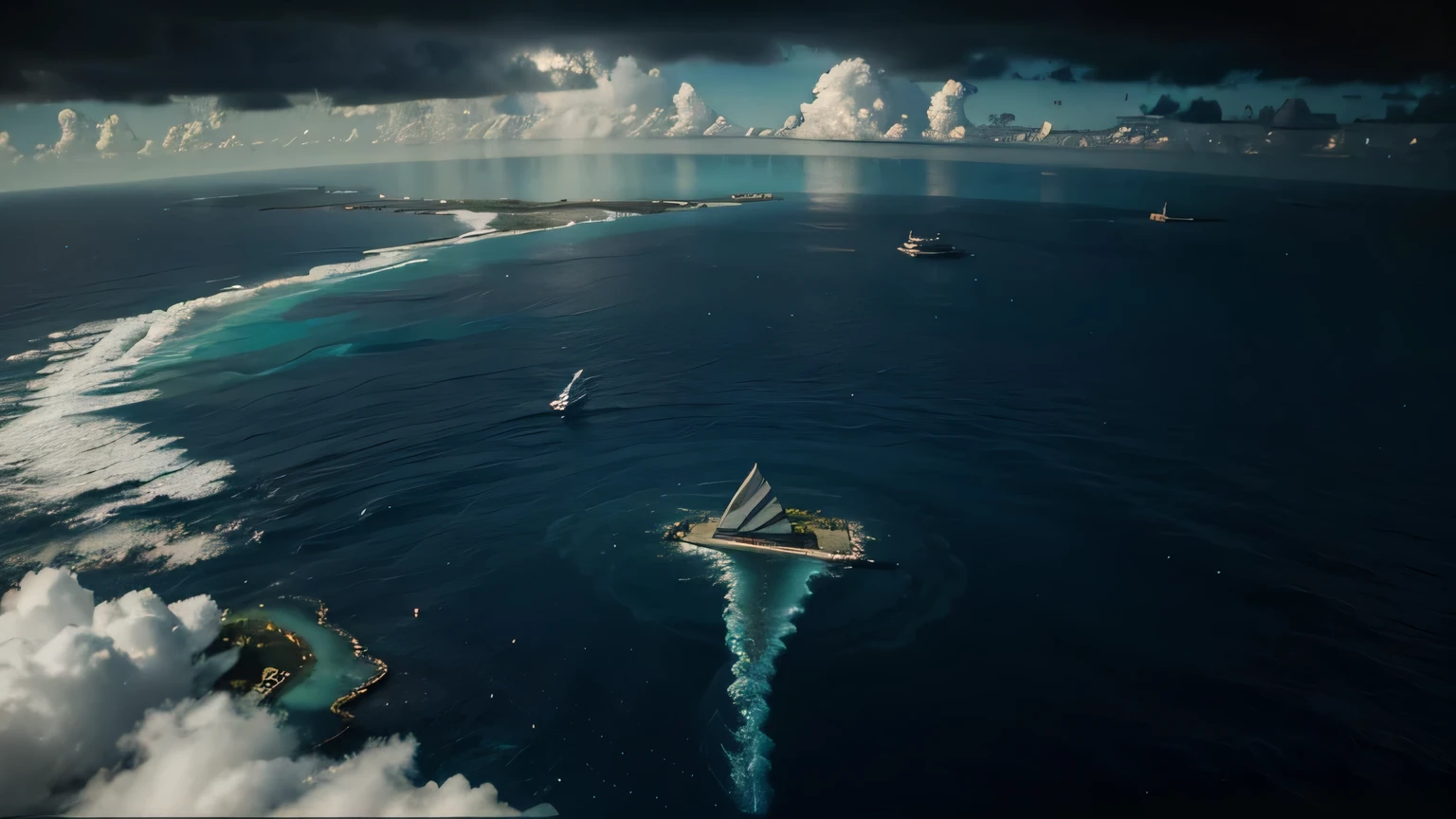 Epic and creative image about the Bermuda Triangle and its mysteries