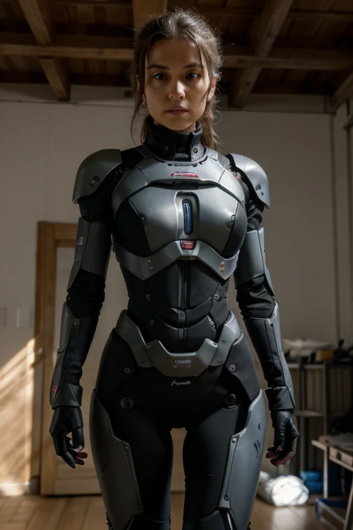 Create an image of a robotic exoskeleton, capable d'améliorer la force et l'endurance humaines pour des tâches difficiles ou dangereuses.