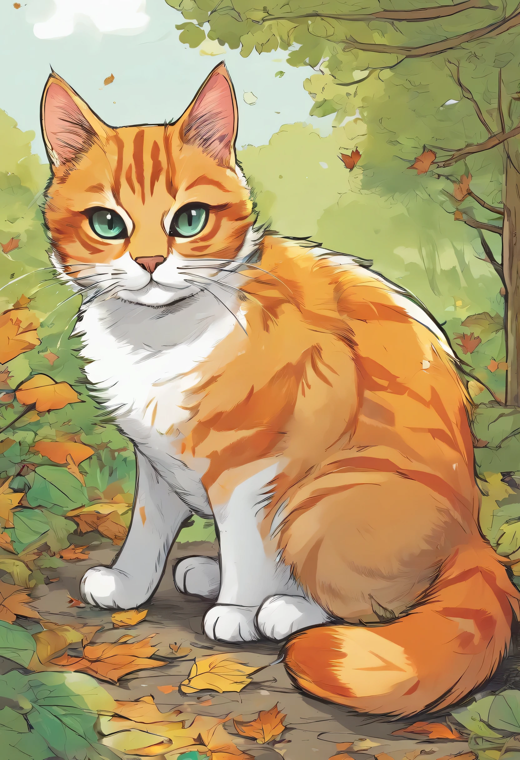 fall shot iof cute cat