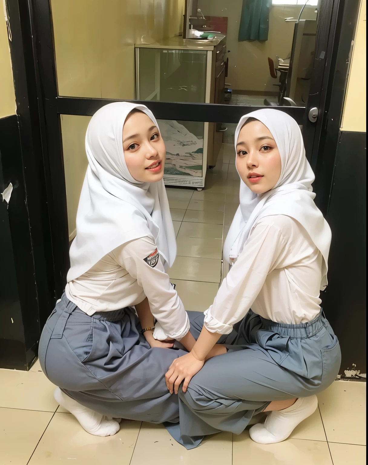 masterpiece, (Best Quality:1.4), Realistic, extremely detailed, CG unified 8k wallpaper, highly detailed, High-definition, raw color photos, professional photograpy, Realistic portrait, Cinematic Light, Beautiful detailed, 1hijabgirl in (tight, 165cm tall:1.5), Beautiful big breasts, breasts details, Exposed breasts, (smile:1.4), (165cm tall:1.5), a girl in Beautiful clothes with wide open front, scarf, (Beautiful tight clothing with scarf:1.4), open chest wide, No bra, (nipple detail:1.2), Outdoors, high intricate detailed, float, cum on, Sense of truth, beautiful landscape forest, sexy lighting,