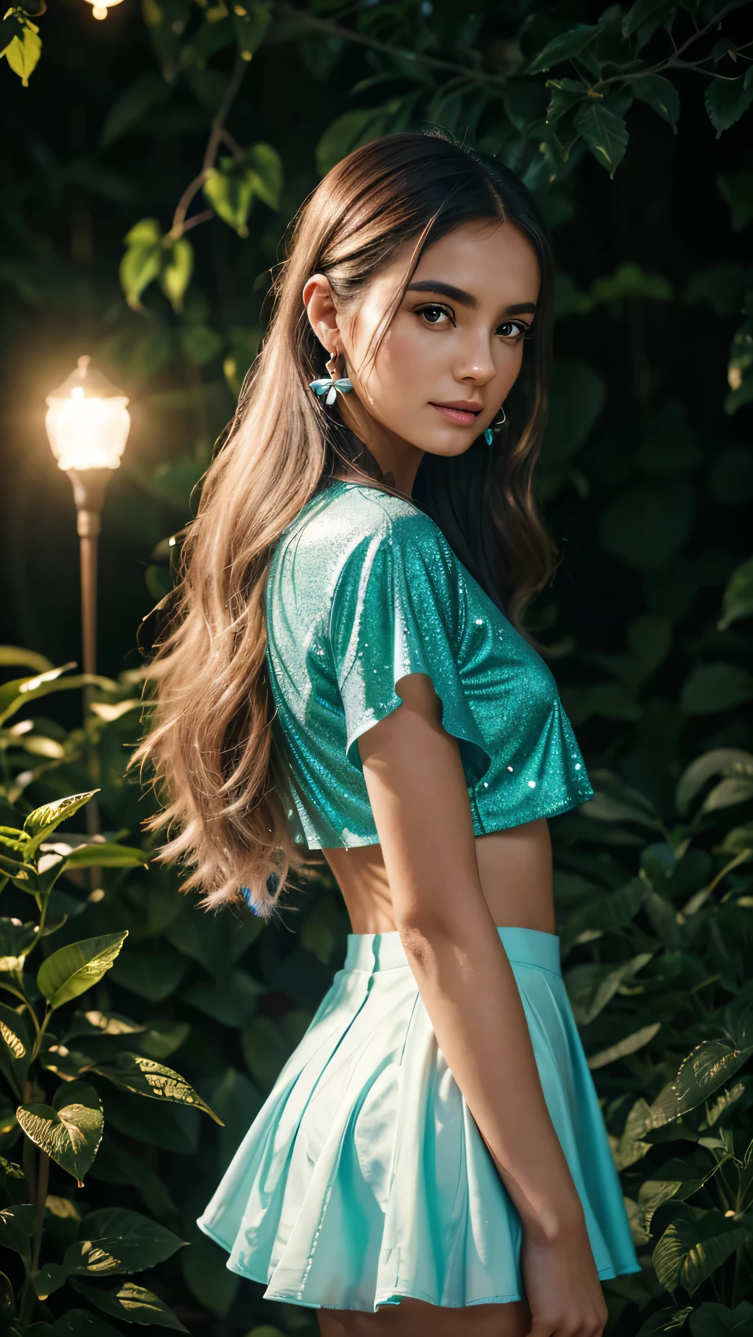 Beautiful realistic girl with BRIGHT WHITE-BLUE long hair ,Close-up of clean skin with detailed skin ,full length,in a short miniskirt,on an orange background ,Against the background of the starry sky,bright makeup,EARRINGS WITH GLITTERS,two-leaf gray flower,translucent speckled bifoliate gray,Bioluminescent - Ultra High Quality 8K Music Equalizer, High contrast, rich colors, soft light, Super detailed photos. ultra high quality 8K, High contrast, noise reduction, яркие rich colors.. high quality, 8K Ultra HD, High contrasthigh quality,мягкие close focus,very beautiful flower, translucent red lily of the valley with dew drop flower, bioluminescent flower glows and shimmers, he grows in a mysterious forest, shrouded in mystery, Сверхhigh quality 8k, High contrast, rich colors, soft light, Ultra-detailed photos. Сверхhigh quality 8k, High contrast, noise reduction, bright rich colors.. high quality, 8K Ultra HD, High contrast