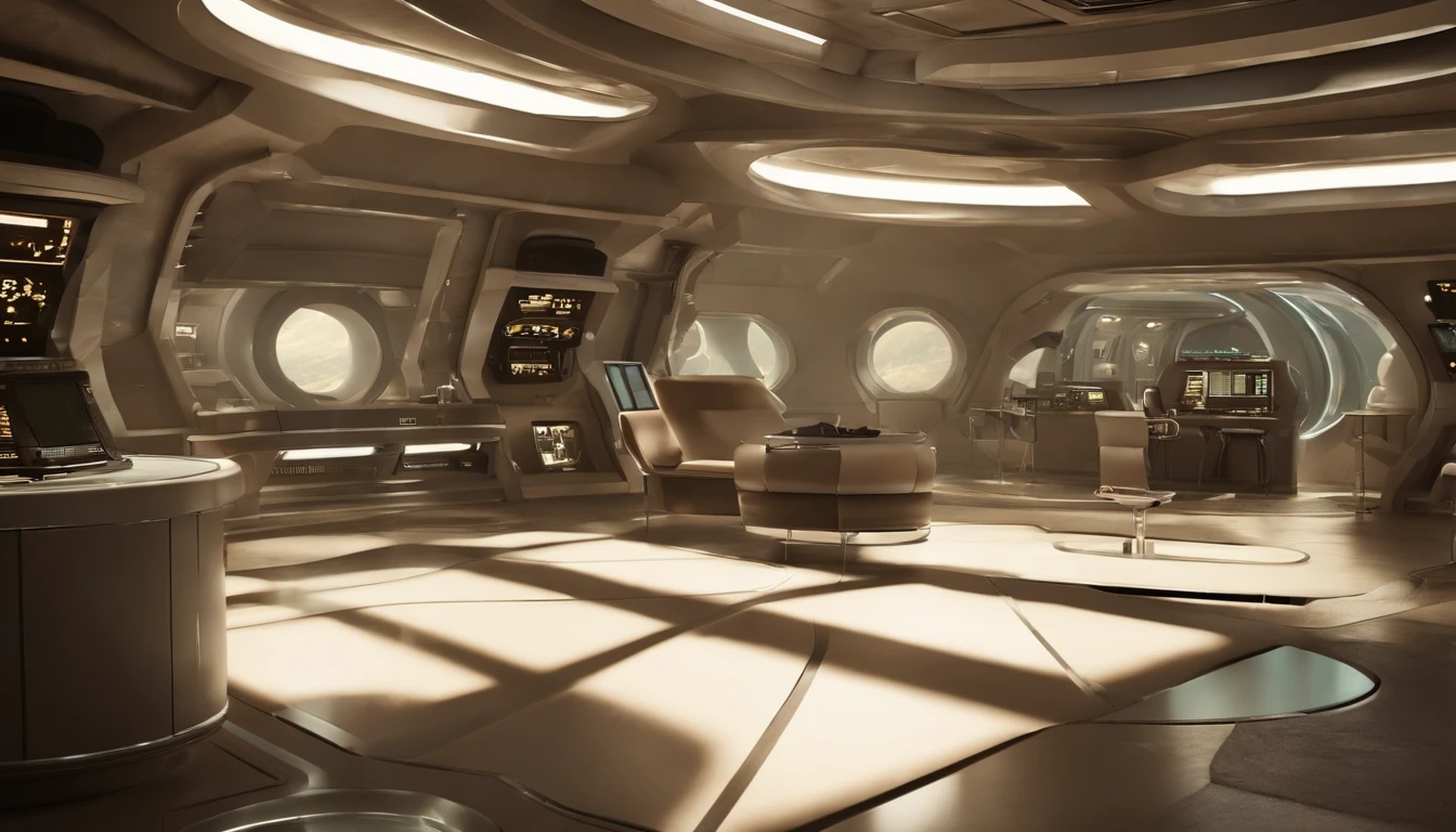 1930s science fiction film setting,interior of a planetary research base, control center of a space colony, boa imagem,wide areas, In addition to scientific and technological training,sober tones, Design retro-futurista 1930, Base of only num alien planet, (((Planetary Base on the ground)))
