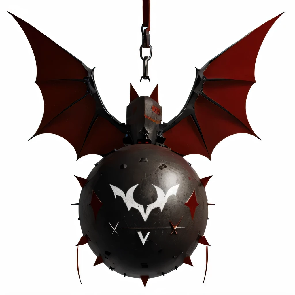 Bomb, WWII, German WWII, white background, German empire, scary bomb, vampire bomb, bloodshed bomb, a bomb, one bomb, vampire bat bomb, "v" shaped bomb, scary, bomb shaped like the letter v, vampire bomb, red, blood, pointy edges, batwings, V
