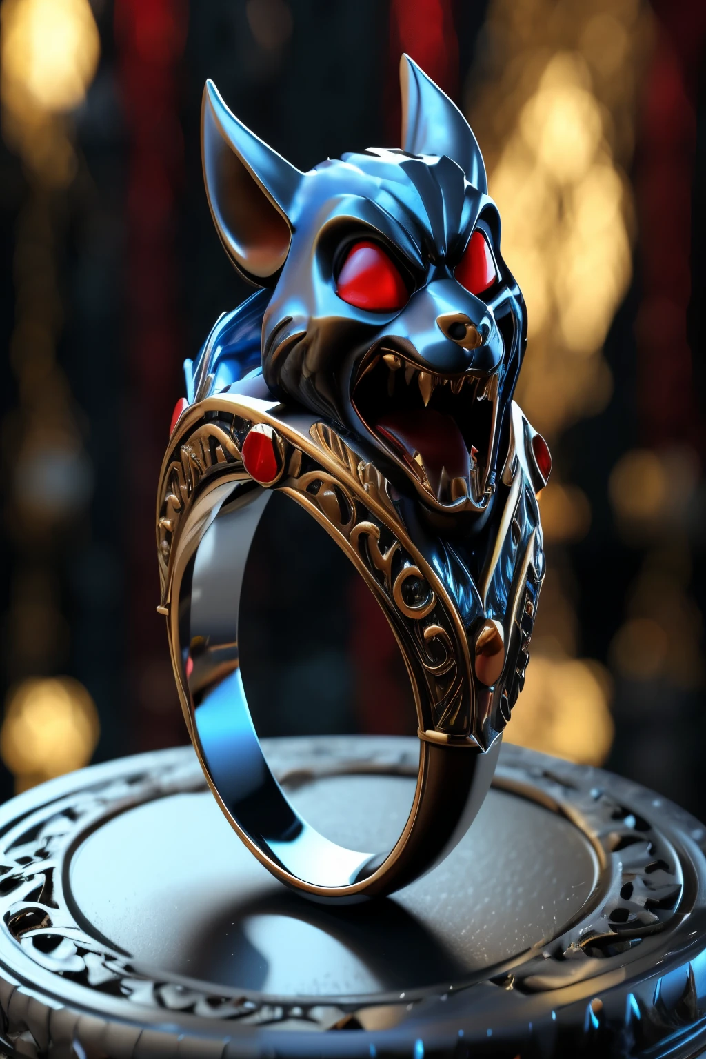 hay un anillo con un anillo con una cabeza de chica, renderizado en keyshot, stunning fantasy 3d rendering, cg 3d, 3d cg, Render 3D estilizado, con un estilo de ultra alto detalle, fantasy style octane 8k rendering, Renderizado perfecto altamente detallado, representado como un render 3d, renderizado muy detallado