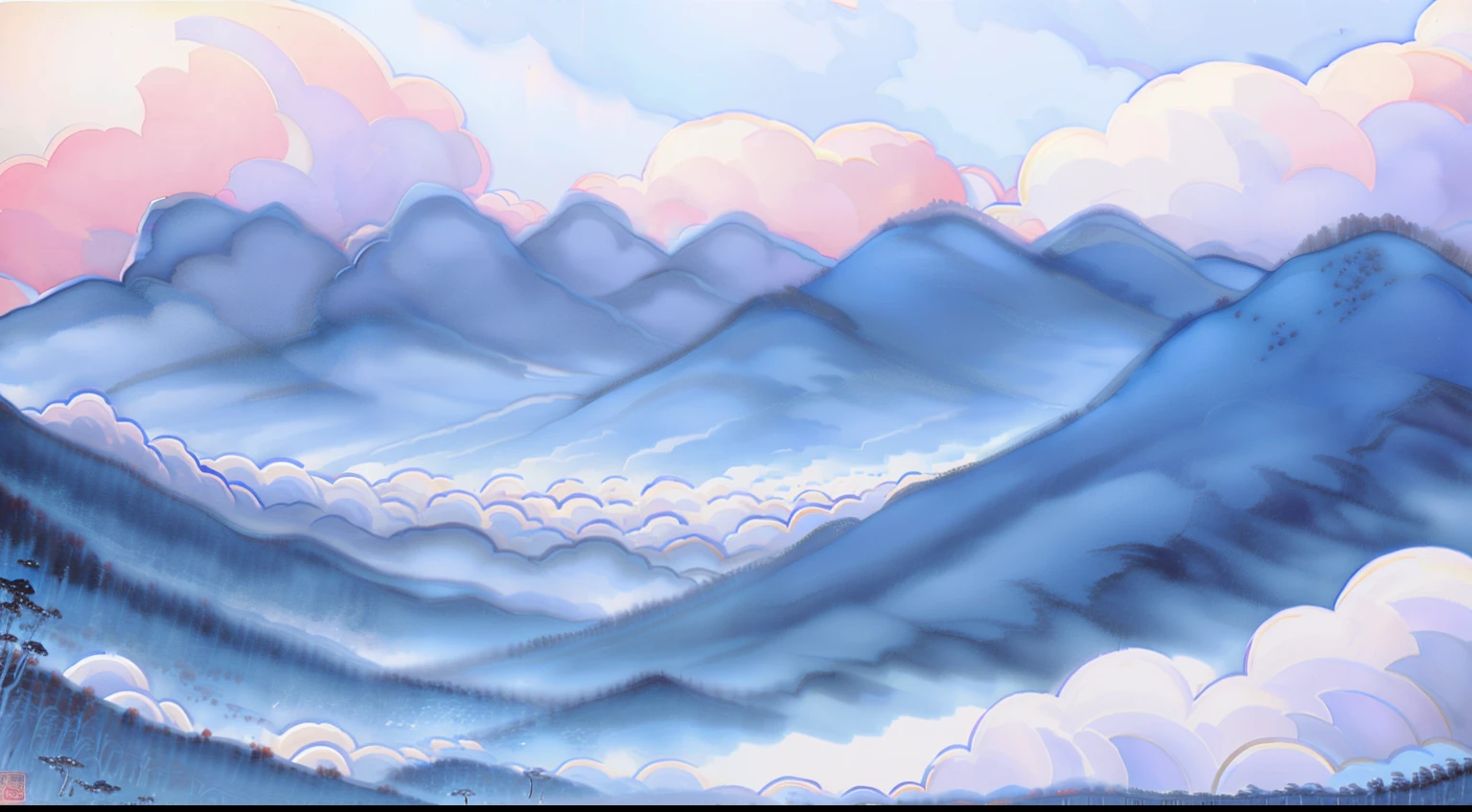 montain,clouds,