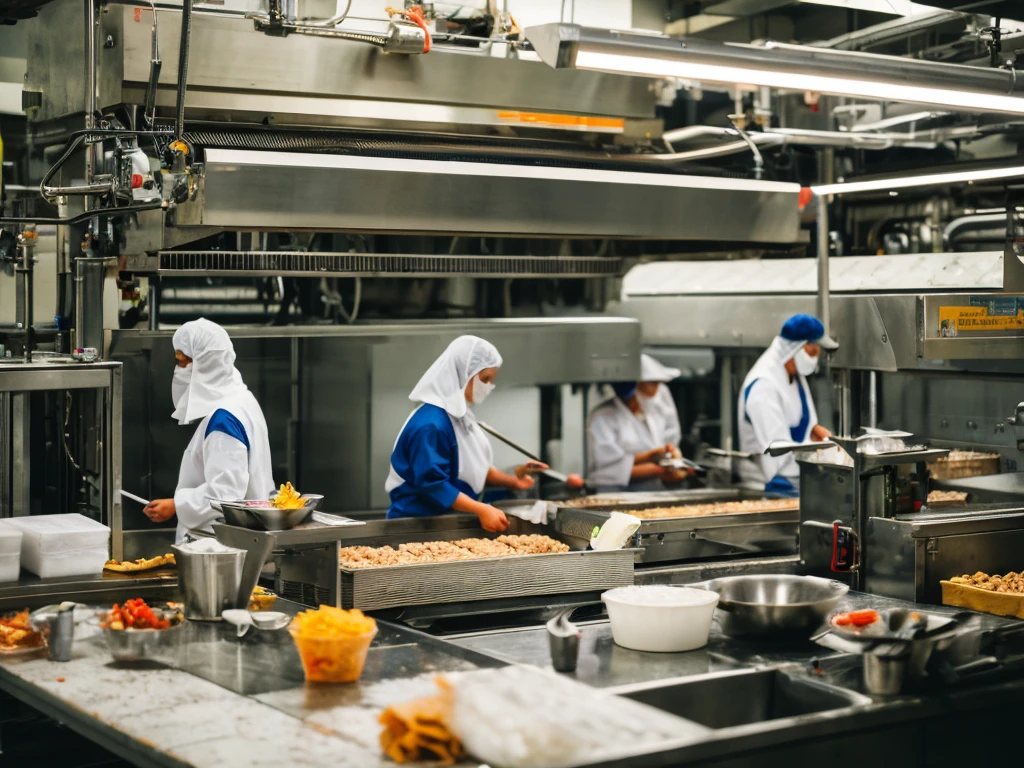 Workers, food factory workers