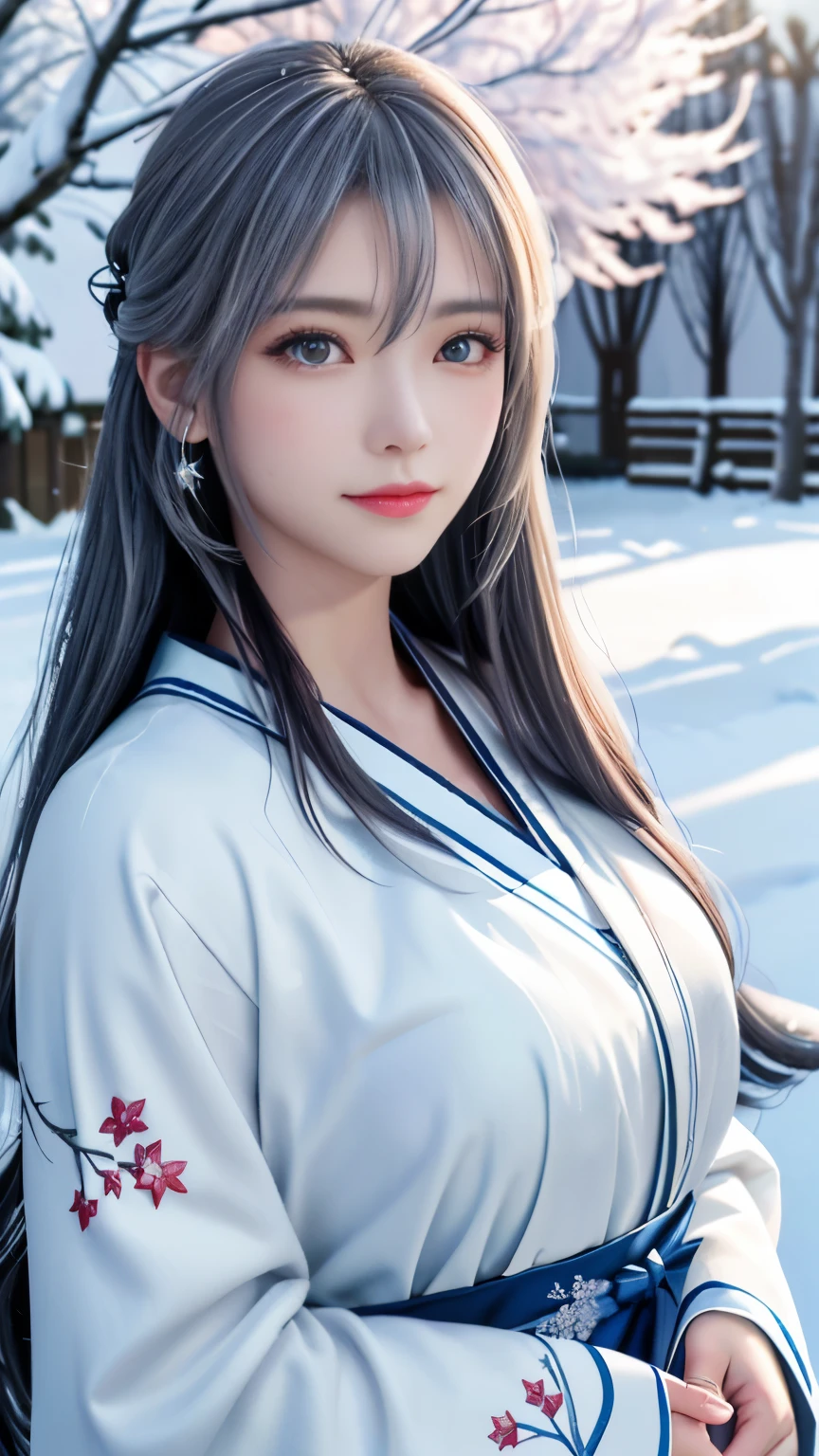 (logo, masterpiece, 8k, table top, RAW photo, wonderful, 最high quality, Photorealistic and hvery detailed CG integrated 8k wallpaper, high quality, very detailed, Narrative poem, particle effects, dynamic effects, Depth of written boundary, cinematic light, Lens flare, ray tracing, anatomically accurate)), fantasy, 1 beautiful woman, silver hair, clear eyes, long hair, beautiful face, real face, 緻密でbeautiful eyes, beautiful skin, long hairがWindでなびく, long hairが跳ねる, long hairがWindで踊る, hair jump, jewelry, beautiful eyes, white kimono, white obi, White cherry blossom embroidery pattern, silver earrings, Wind, snow mountainの中で, snow scene, snow mountain, snow makeup, 雪とhoarfrost, very cold winter day, snow-capped mountainや森, hoarfrost, snow-capped mountain々, The beauty and brilliance of frost-covered trees, The tranquility and beauty of a world of ice and snow