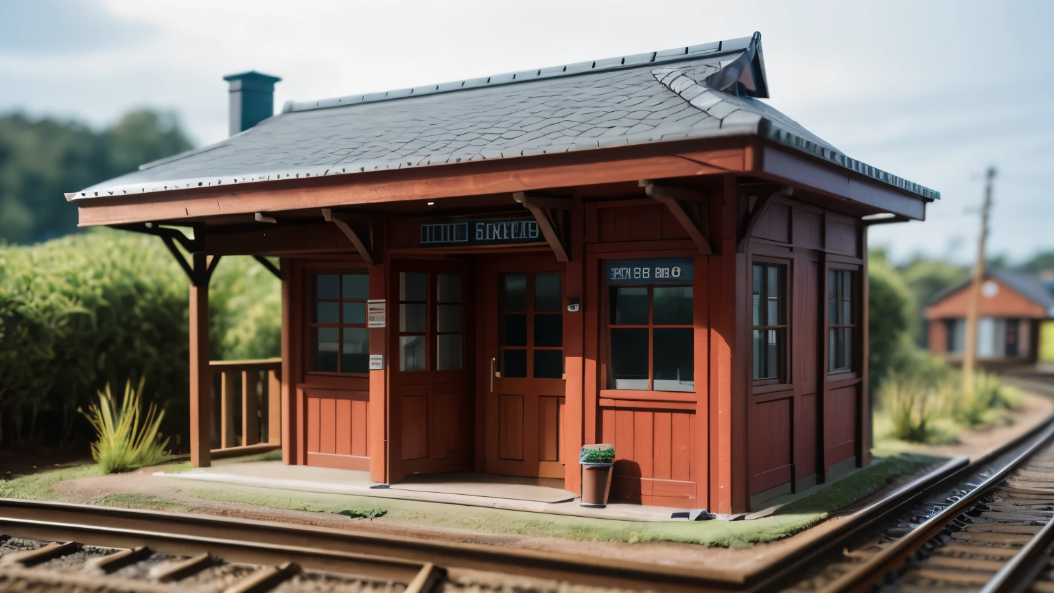 Diorama photo of a small station building