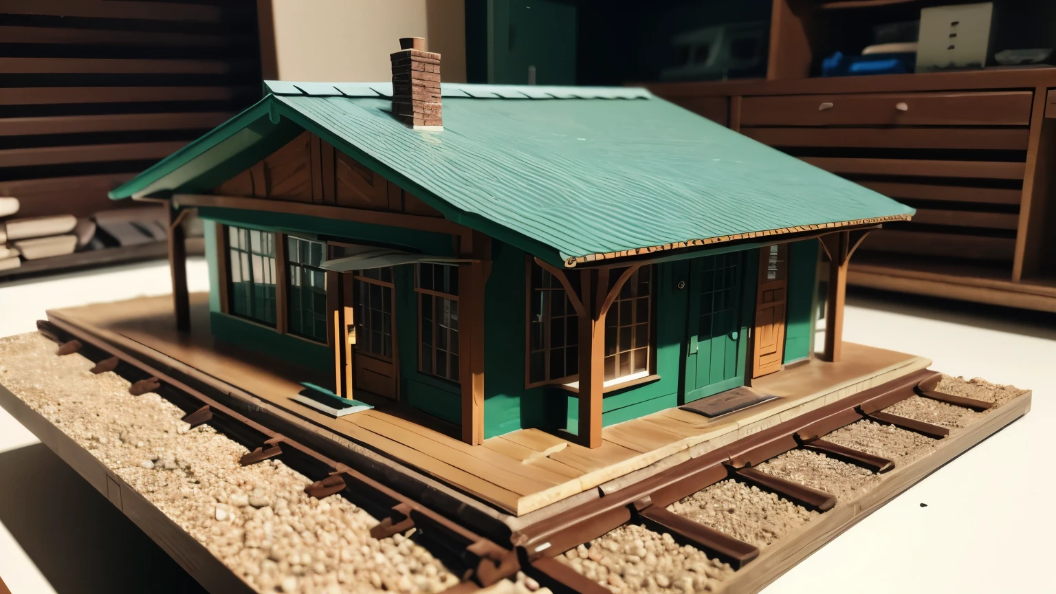 Diorama photo of a small station
