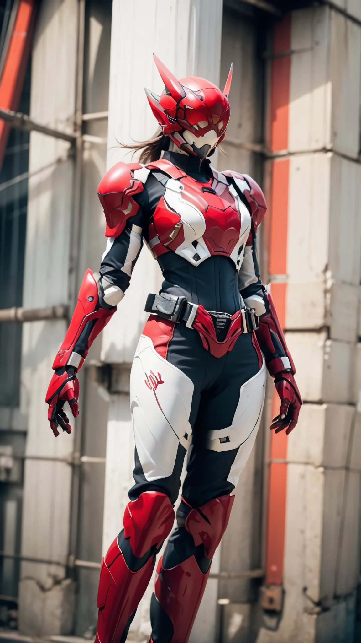 A woman adorned in fantasy-style full-body armor, a crown-concept fully enclosed helmet that unveils only her eyes, a composite layered chest plate, fully encompassing shoulder and hand guards, a lightweight waist armor, form-fitting shin guards, the overall design is heavy-duty yet flexible, ((the armor gleams with a golden glow, complemented by red and blue accents)), exhibiting a noble aura, she floats above a fantasy-surreal high-tech city, this character embodies a finely crafted fantasy-surreal style armored hero in anime style, exquisite and mature manga art style, (Queen bee mixed with Spider concept Armor, plasma, blood), ((Element, energy, elegant, goddess, femminine:1.5)), metallic, high definition, best quality, highres, ultra-detailed, ultra-fine painting, extremely delicate, professional, anatomically correct, symmetrical face, extremely detailed eyes and face, high quality eyes, creativity, RAW photo, UHD, 32k, Natural light, cinematic lighting, masterpiece-anatomy-perfect, masterpiece:1.5
