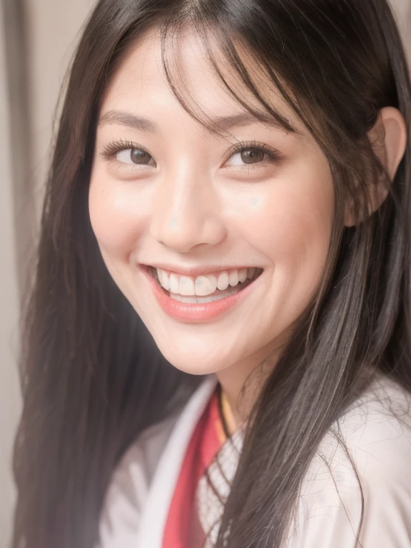 (realistic、masterpiece、Best Quality、8K、highres、high resolution:1.3)、1 girl、Huge breasts、smile、white bikini、looking at viewers、super fine face and eyes、long hair、 upper body、