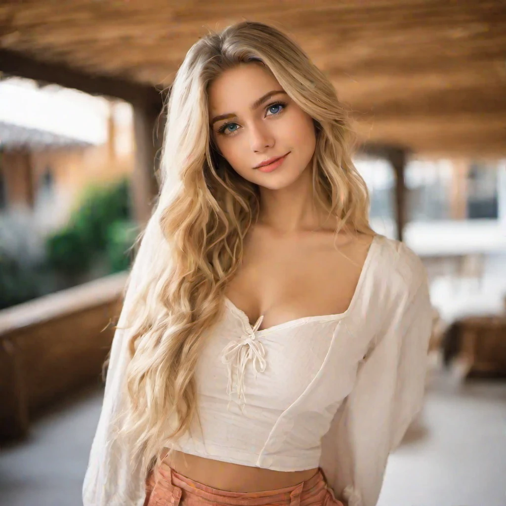 (masterpiece, best quality:1.2), 1girl, solo, white skin, 20 years old, fit body, medium long hair, blond hair, big blue eyes, slight smile