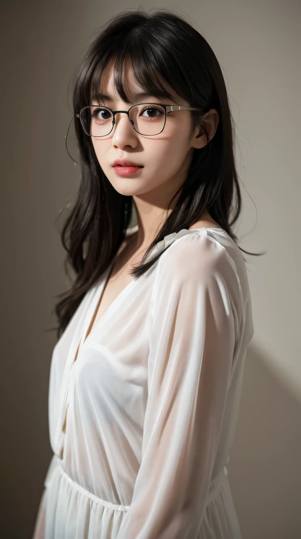wear glasses的阿拉夫女人坐在带枕头的沙发上, Beautiful young Korean woman, Xintong Chen, Wear thin and large round-rimmed glasses, Dilireba, Korean fashion model, li zixin, wenfei ye, Cui Xianhua, wear glasses, Beautiful young Korean woman, Li Zhien, Li Zhien