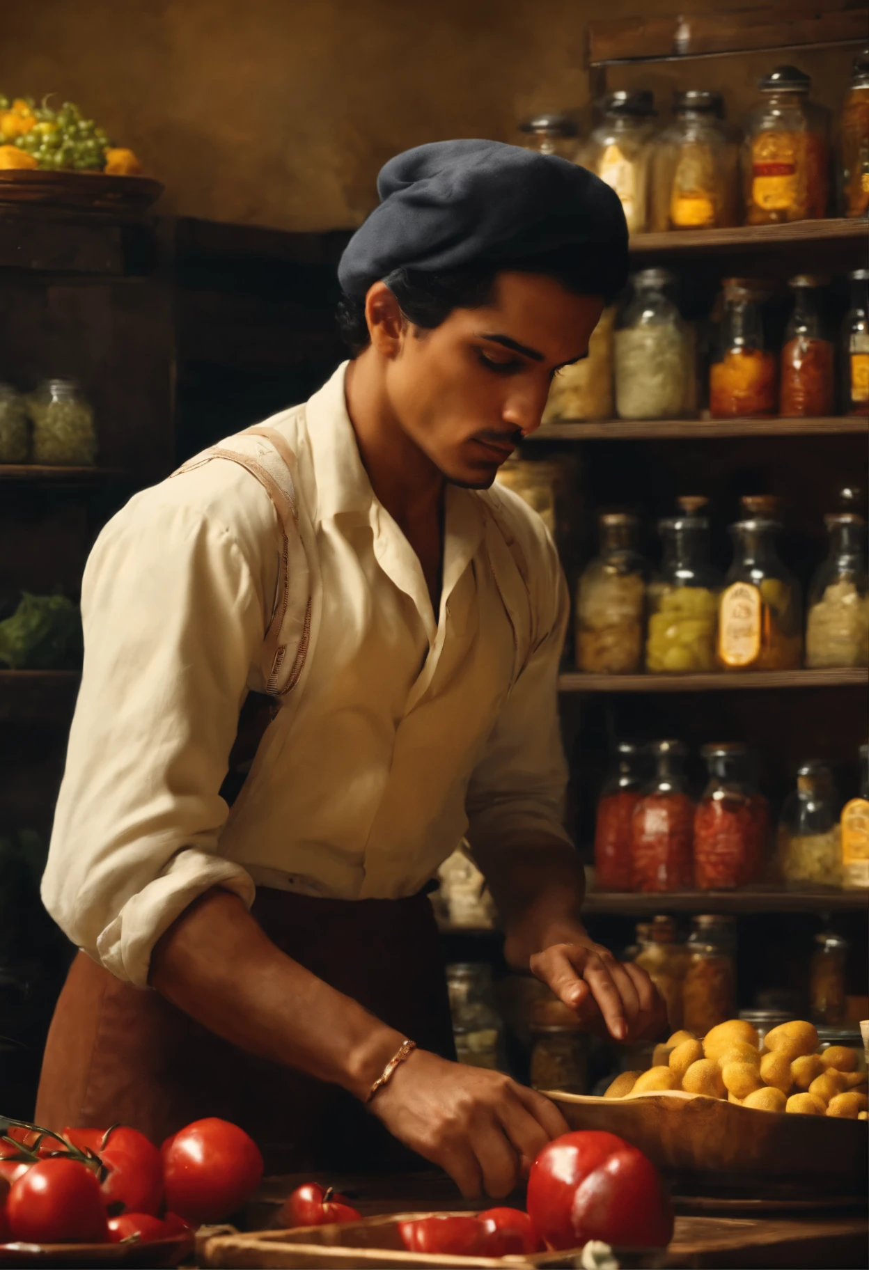 Juanito Alimaña with great skill arrives at the counter.