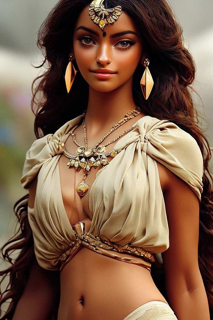 (best quality,4k,highres,masterpiece:1.2),ultra-detailed,(realistic,photorealistic,photo-realistic:1.37), HDR, UHD, An (extremely beautiful Egyptian woman age: 18, hourglass figure, blessed proportions, dressed appropriately for a peasant girl ofthe era and location) is attending the Opet festival in Ancient Egypt, she is in a Thebes with many other women nearby. (Show her entire body, show her from head to toe, full body shot)