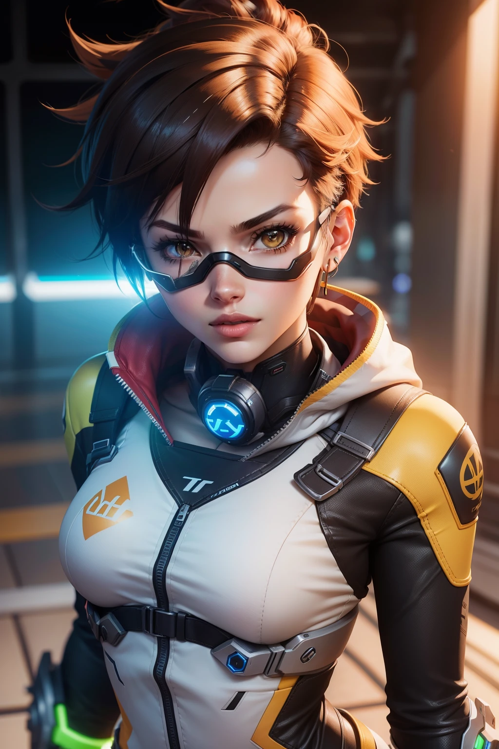 INCITAR, quero um tracer do overwatch 2, in a 4k resolution, with the 3d dimension