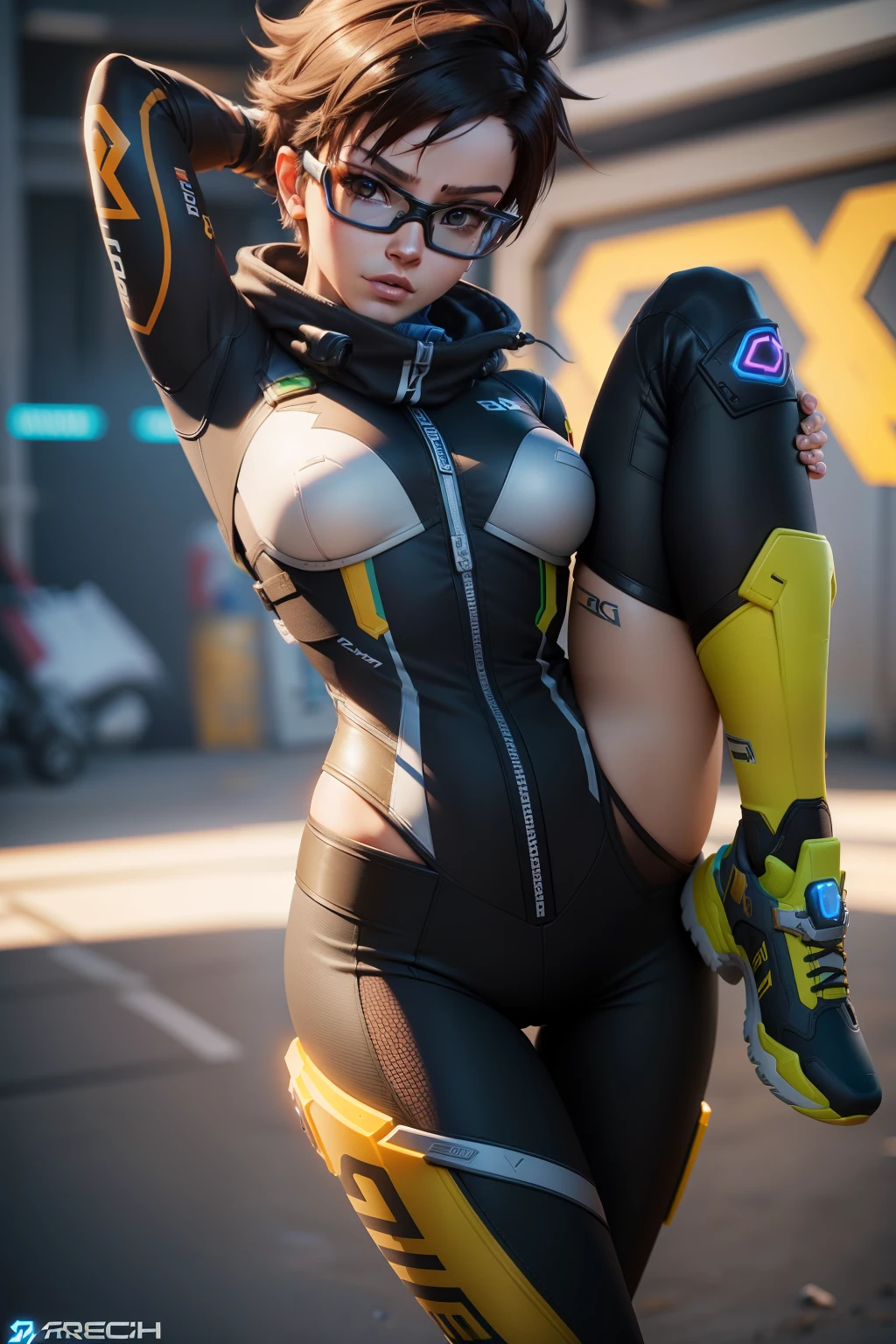 INCITAR, quero um tracer do overwatch 2, in a 4k resolution, with the 3d dimension